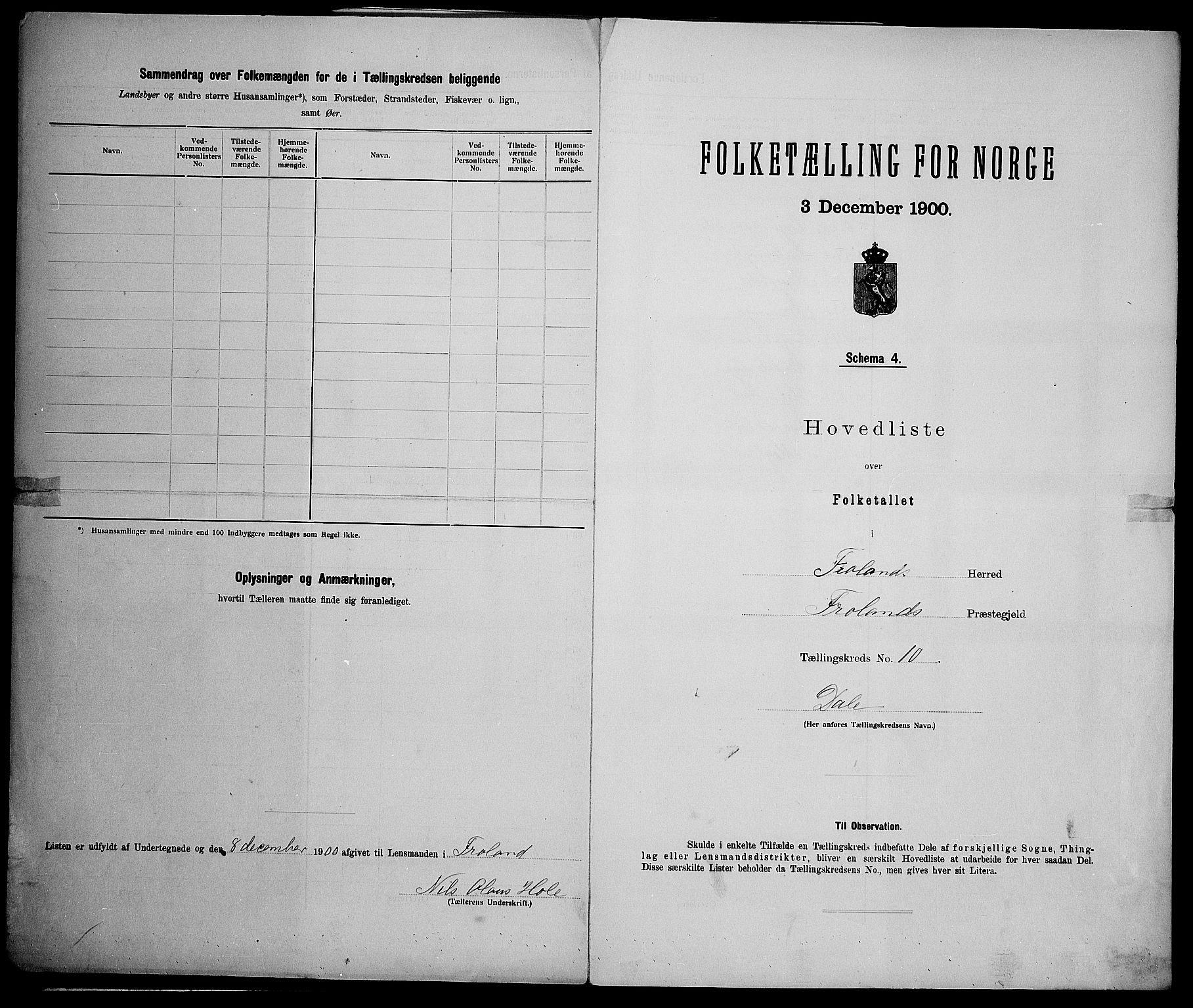 SAK, 1900 census for Froland, 1900, p. 35