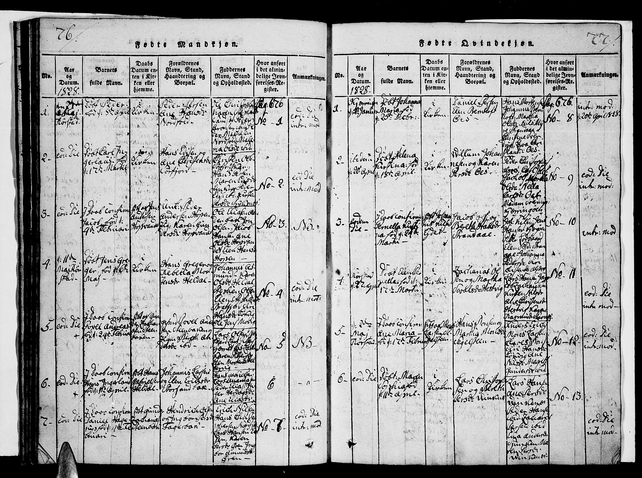 Ministerialprotokoller, klokkerbøker og fødselsregistre - Nordland, AV/SAT-A-1459/853/L0768: Parish register (official) no. 853A07, 1821-1836, p. 78-79