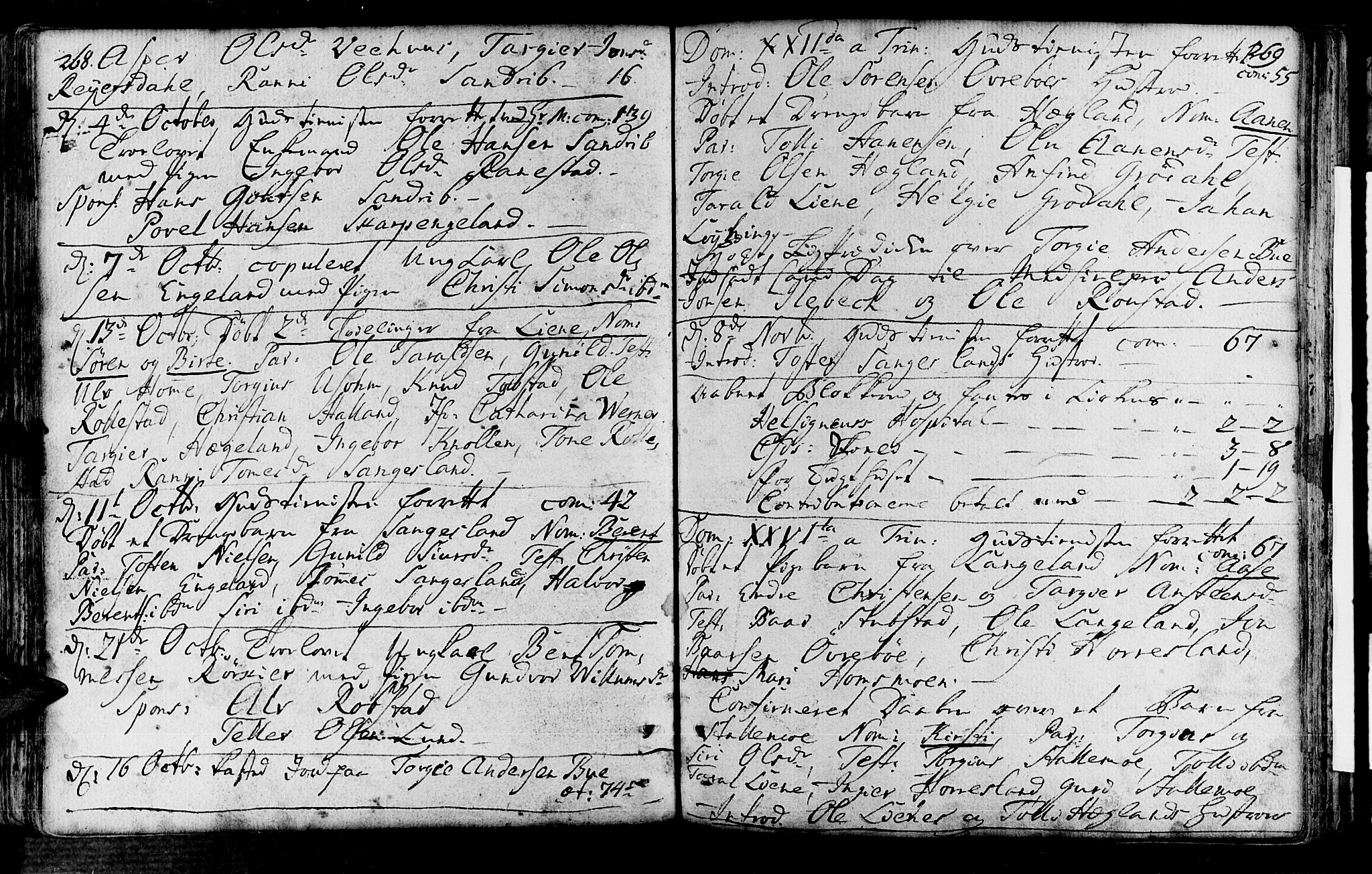 Vennesla sokneprestkontor, AV/SAK-1111-0045/Fa/Fac/L0001: Parish register (official) no. A 1, 1743-1784, p. 268-269