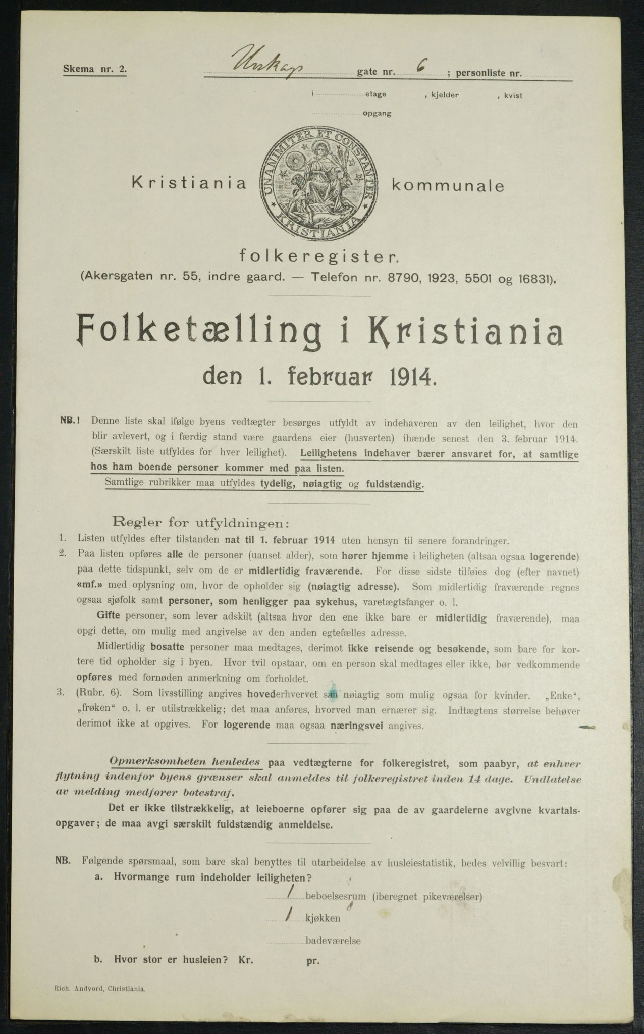 OBA, Municipal Census 1914 for Kristiania, 1914, p. 2567