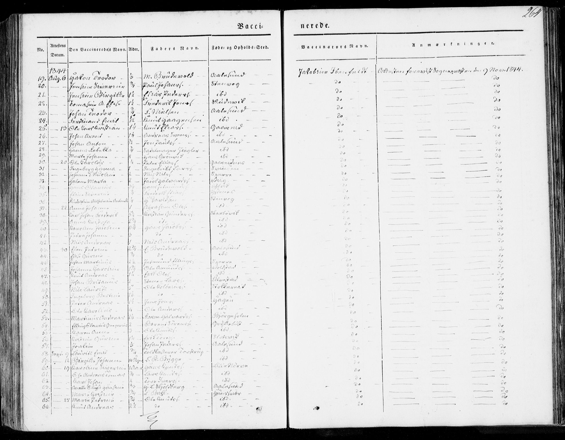 Ministerialprotokoller, klokkerbøker og fødselsregistre - Møre og Romsdal, AV/SAT-A-1454/528/L0396: Parish register (official) no. 528A07, 1839-1847, p. 264