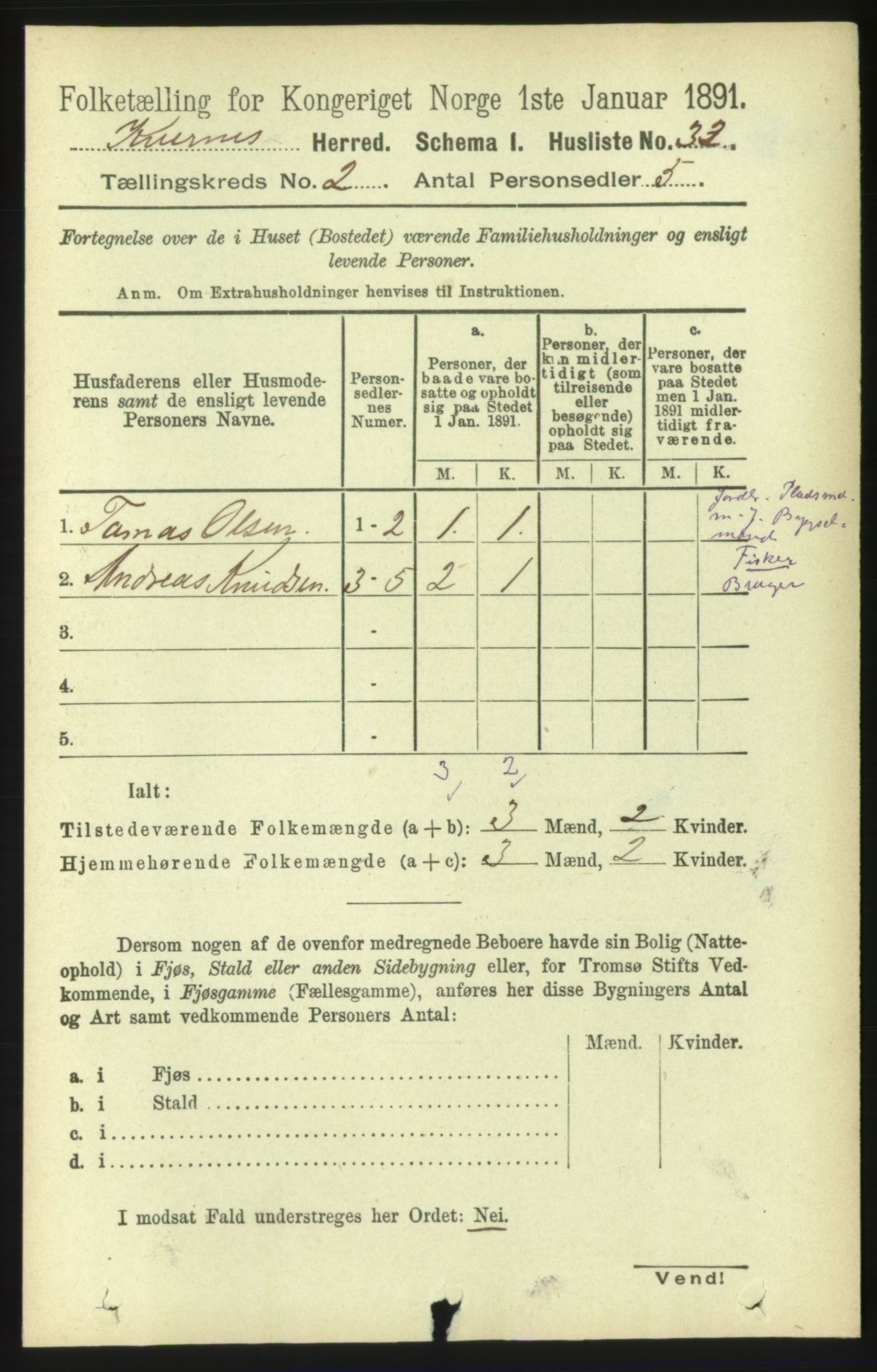 RA, 1891 census for 1553 Kvernes, 1891, p. 669