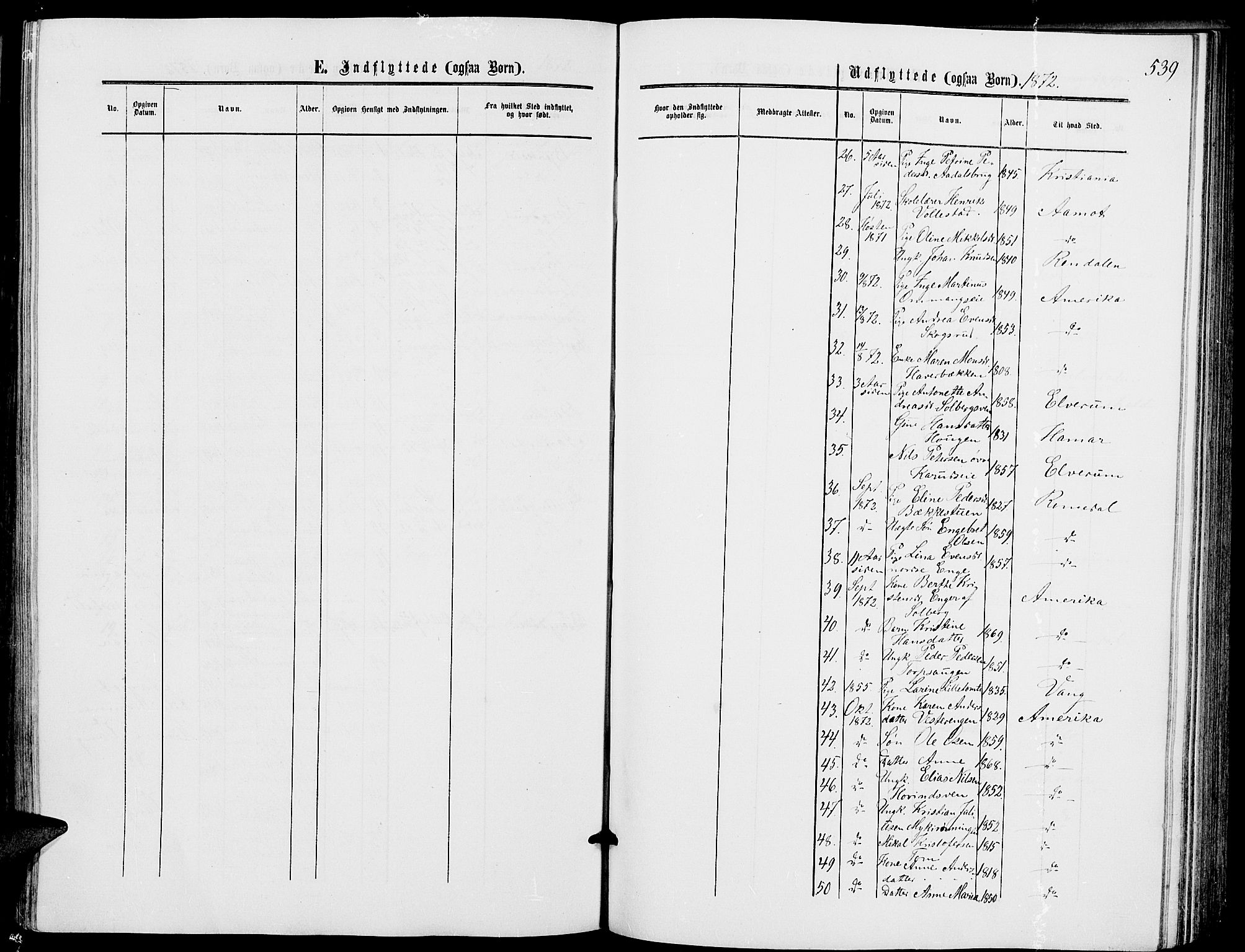 Løten prestekontor, SAH/PREST-022/L/La/L0004: Parish register (copy) no. 4, 1863-1877, p. 539