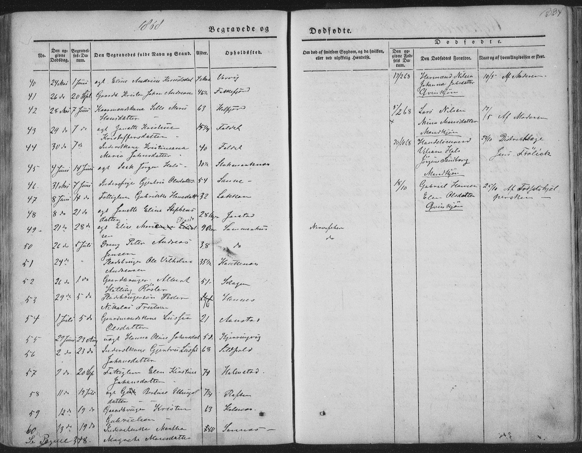 Ministerialprotokoller, klokkerbøker og fødselsregistre - Nordland, AV/SAT-A-1459/888/L1241: Parish register (official) no. 888A07, 1849-1869, p. 334