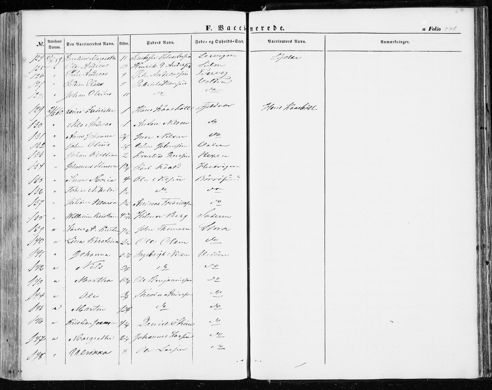 Ministerialprotokoller, klokkerbøker og fødselsregistre - Sør-Trøndelag, AV/SAT-A-1456/634/L0530: Parish register (official) no. 634A06, 1852-1860, p. 448