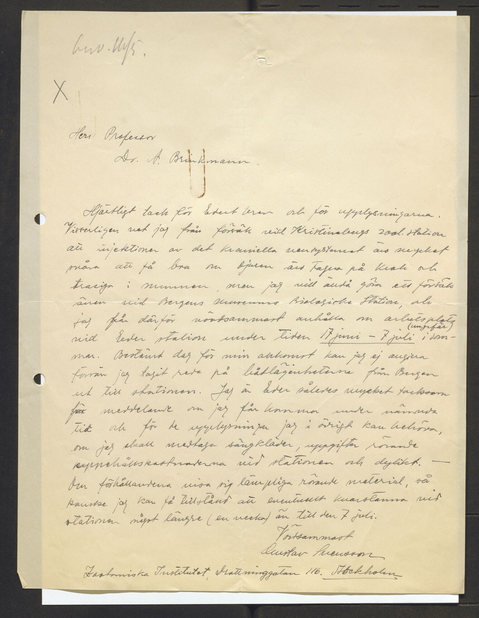 Bergens Museum, AV/SAB-A-17301/13/D/L0002: Korrespondanse , 1928-1940, p. 263