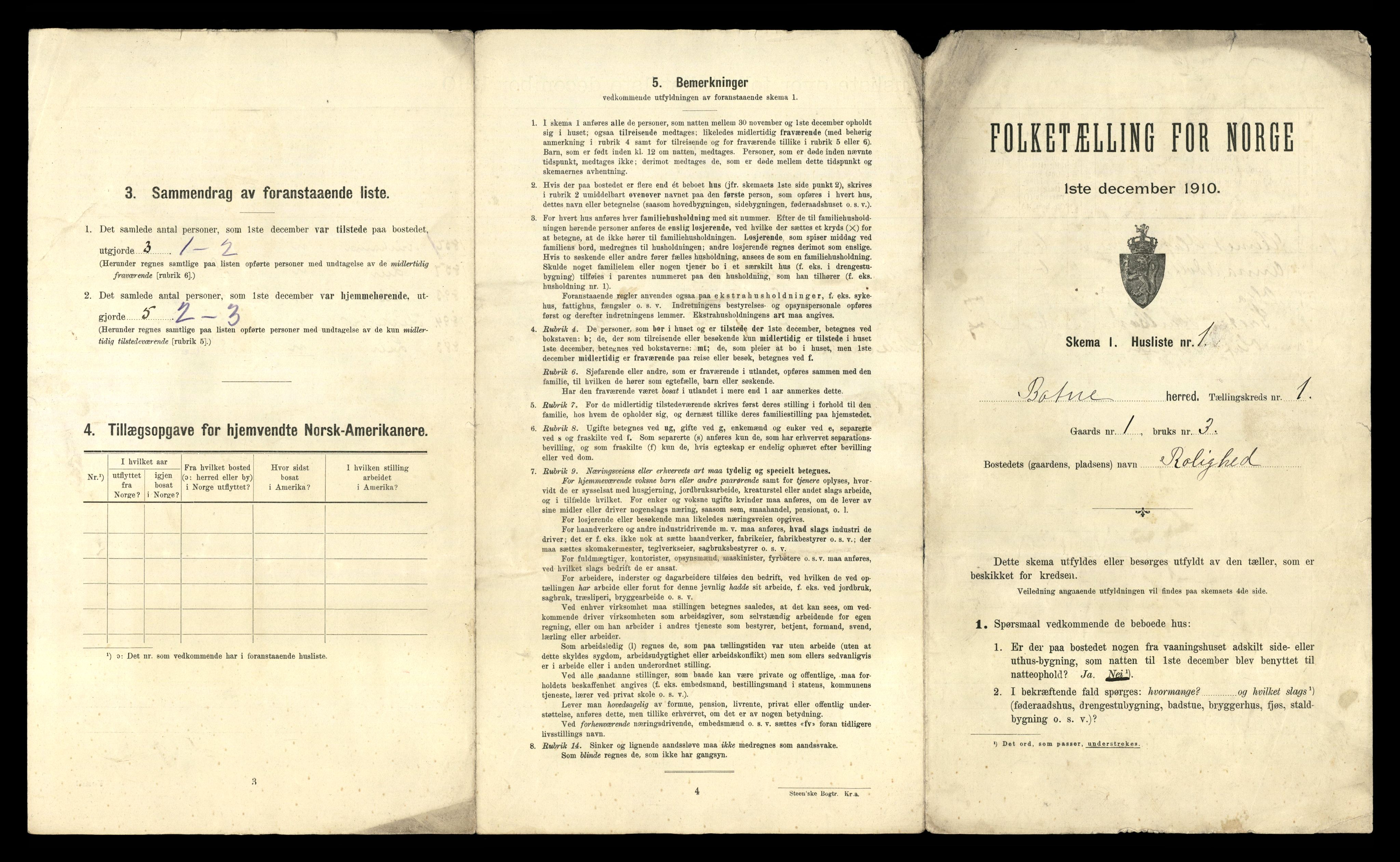 RA, 1910 census for Botne, 1910, p. 26