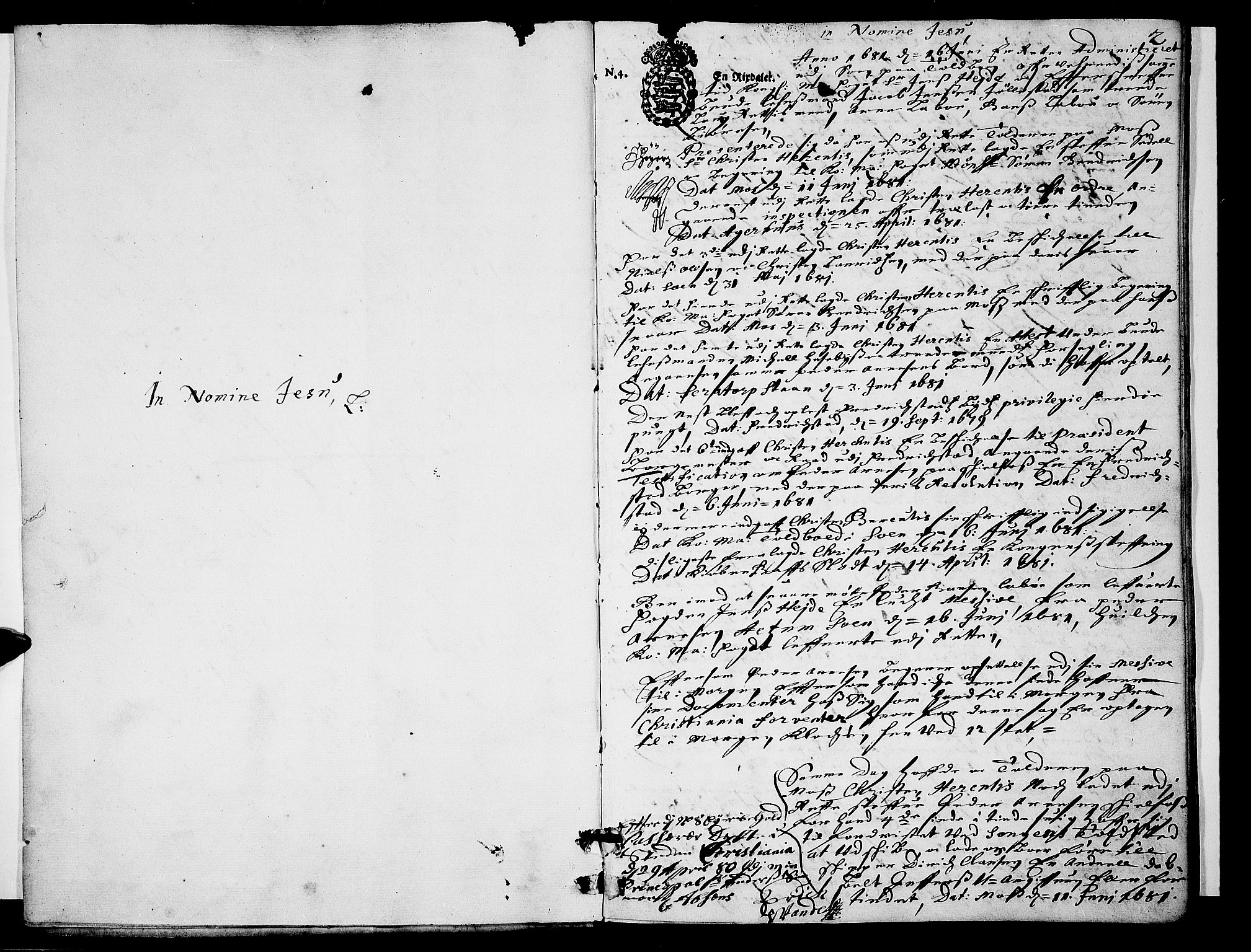 Follo sorenskriveri, SAO/A-10274/F/Fb/Fba/L0016: Tingbok, 1681-1682, p. 2a