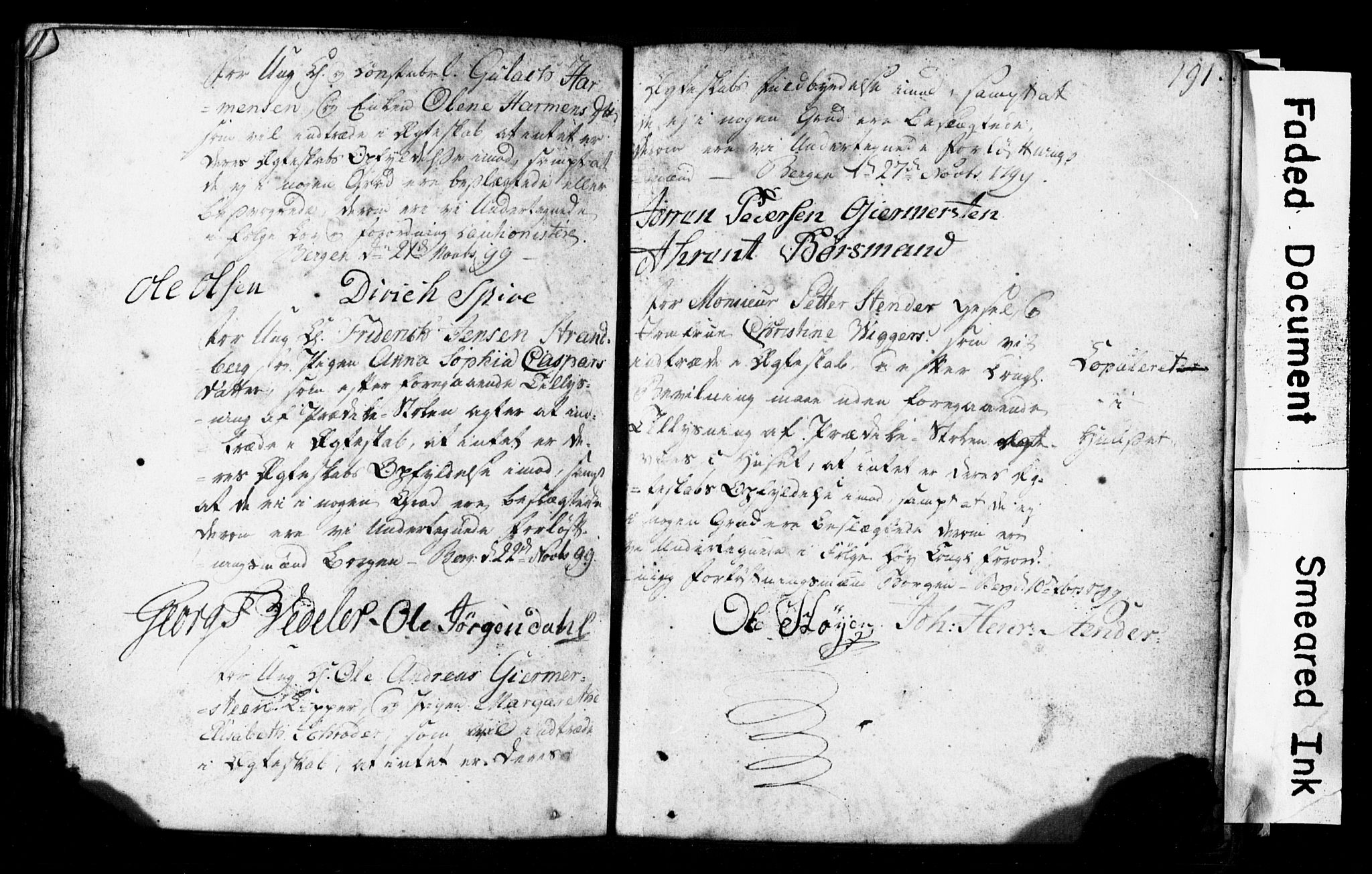 Korskirken sokneprestembete, AV/SAB-A-76101: Best man's statements no. II.5.1, 1776-1816, p. 191