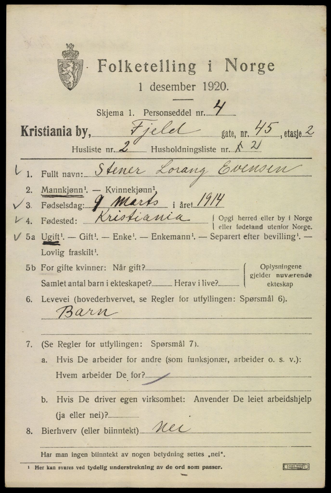 SAO, 1920 census for Kristiania, 1920, p. 229941