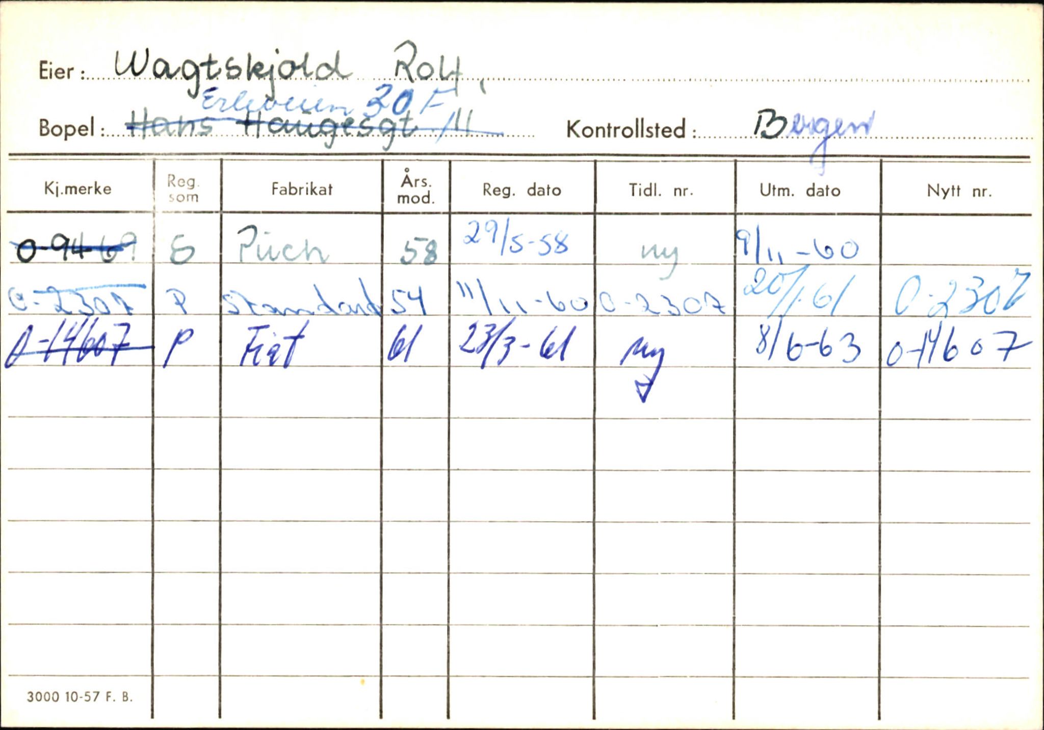 Statens vegvesen, Hordaland vegkontor, AV/SAB-A-5201/2/Hb/L0037: O-eierkort W-P, 1920-1971, p. 5