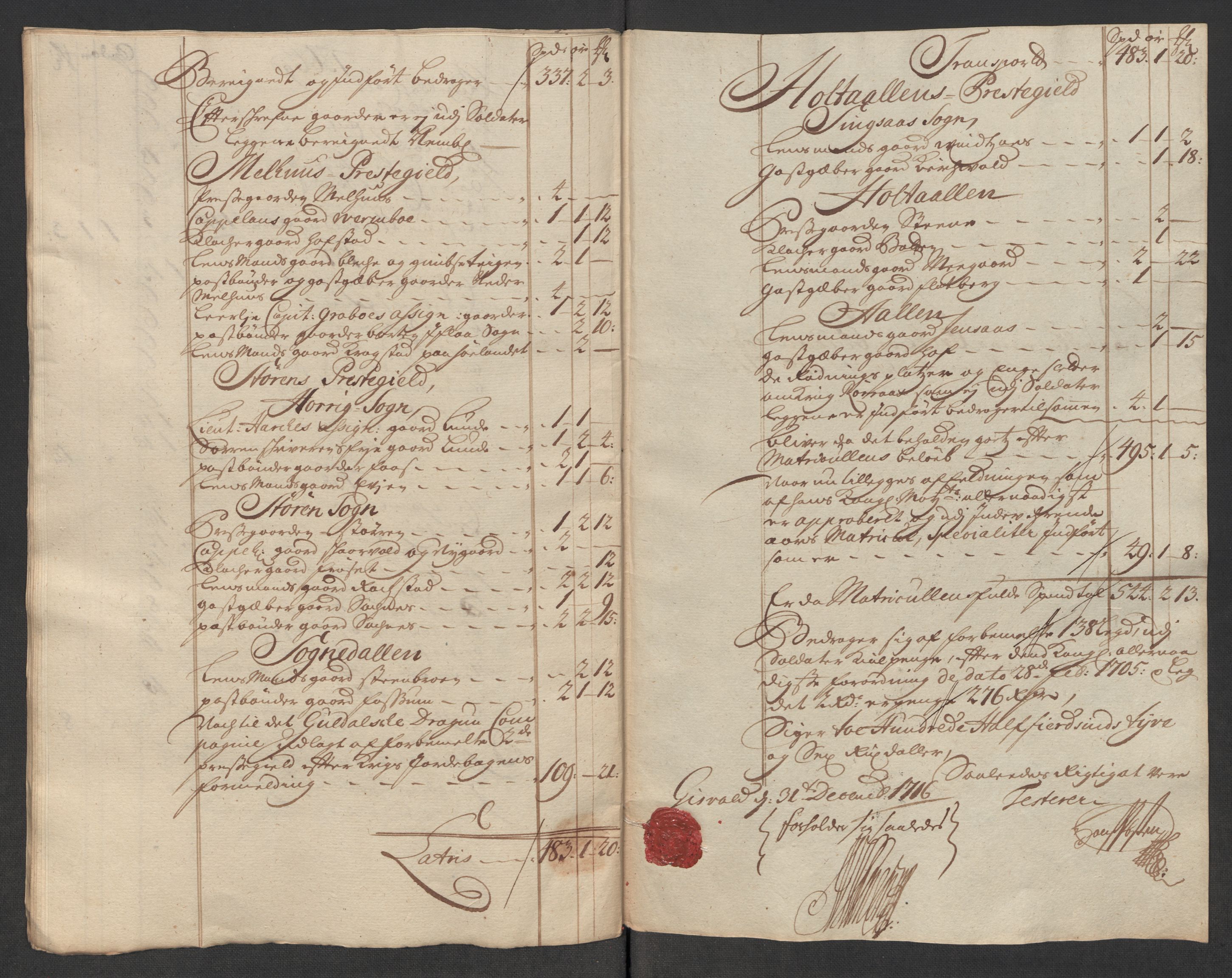 Rentekammeret inntil 1814, Reviderte regnskaper, Fogderegnskap, AV/RA-EA-4092/R60/L3966: Fogderegnskap Orkdal og Gauldal, 1715, p. 297