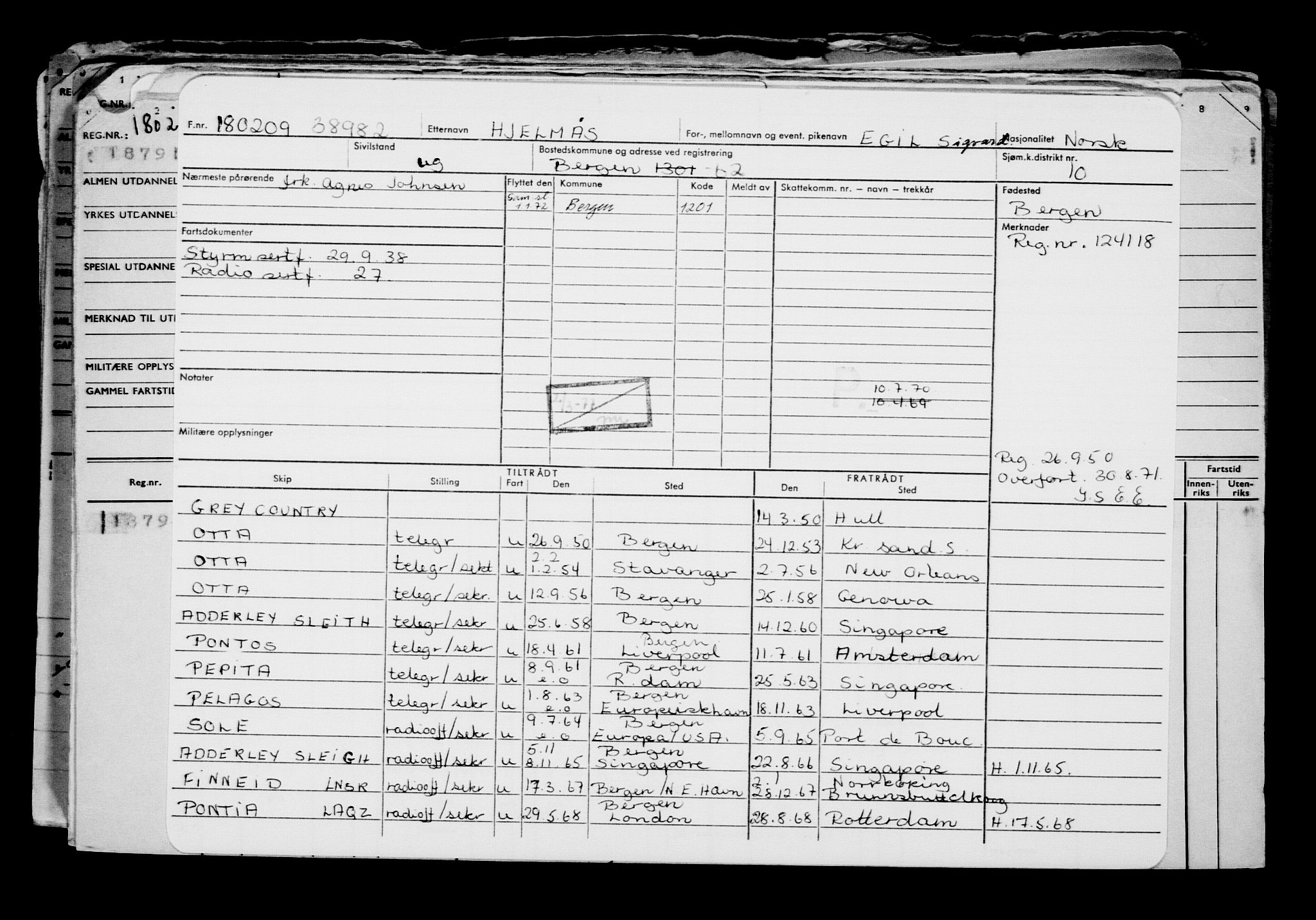 Direktoratet for sjømenn, AV/RA-S-3545/G/Gb/L0081: Hovedkort, 1909, p. 710