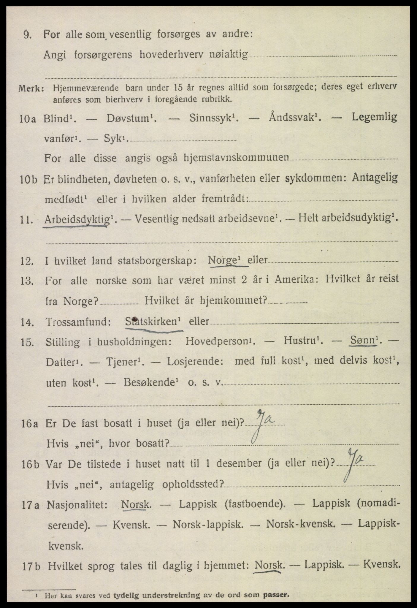 SAT, 1920 census for Leksvik, 1920, p. 4407