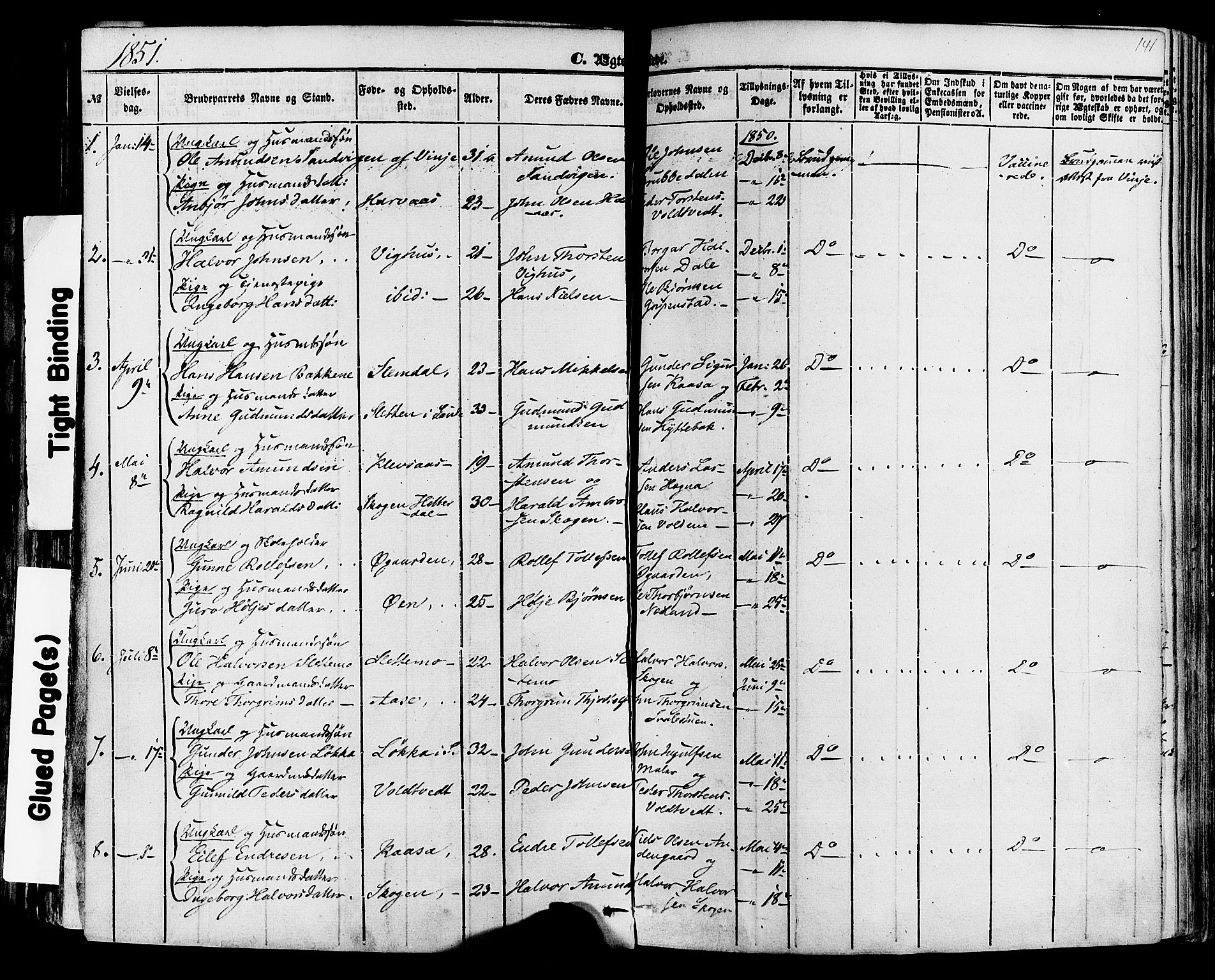 Sauherad kirkebøker, SAKO/A-298/F/Fa/L0007: Parish register (official) no. I 7, 1851-1873, p. 141