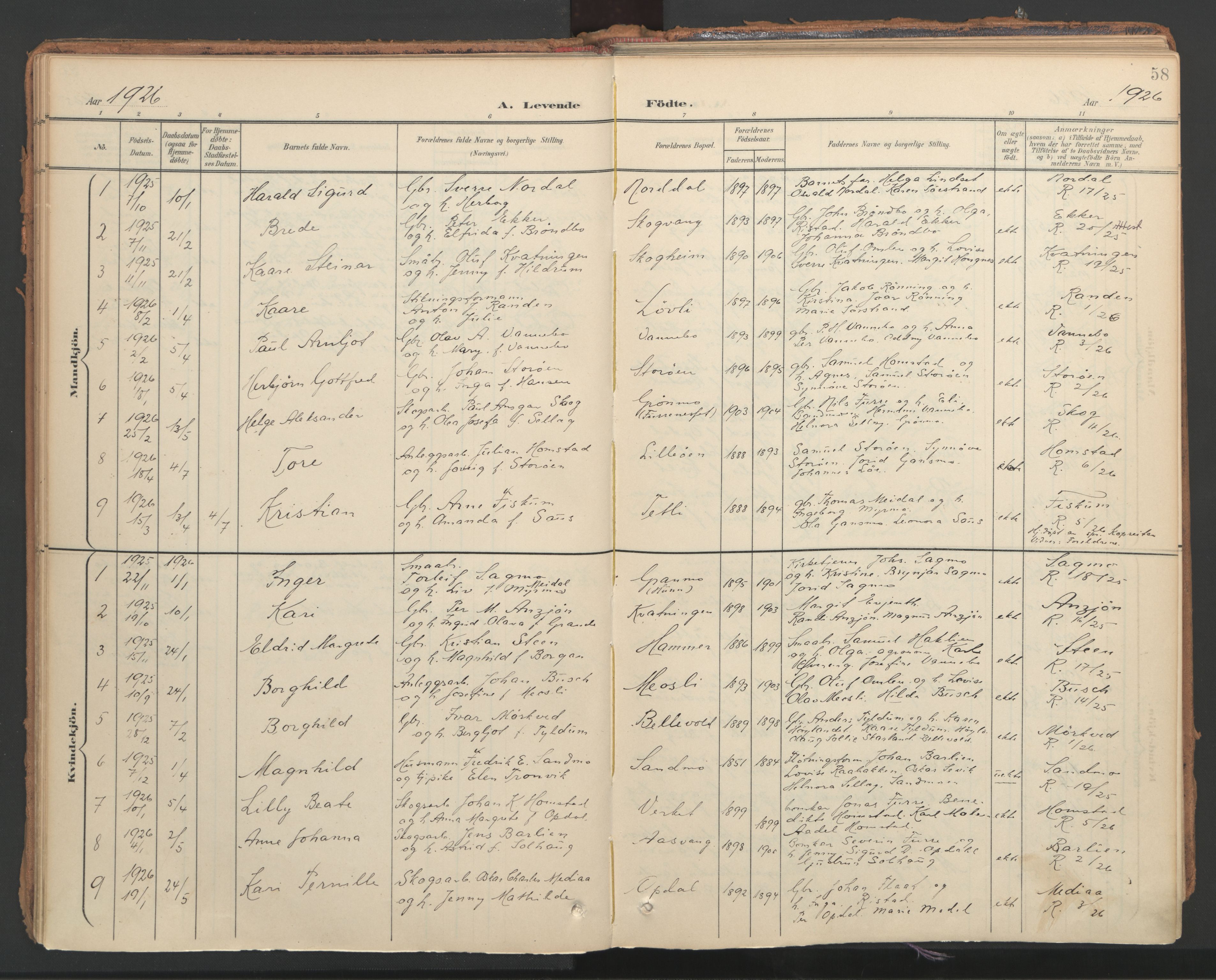 Ministerialprotokoller, klokkerbøker og fødselsregistre - Nord-Trøndelag, SAT/A-1458/766/L0564: Parish register (official) no. 767A02, 1900-1932, p. 58
