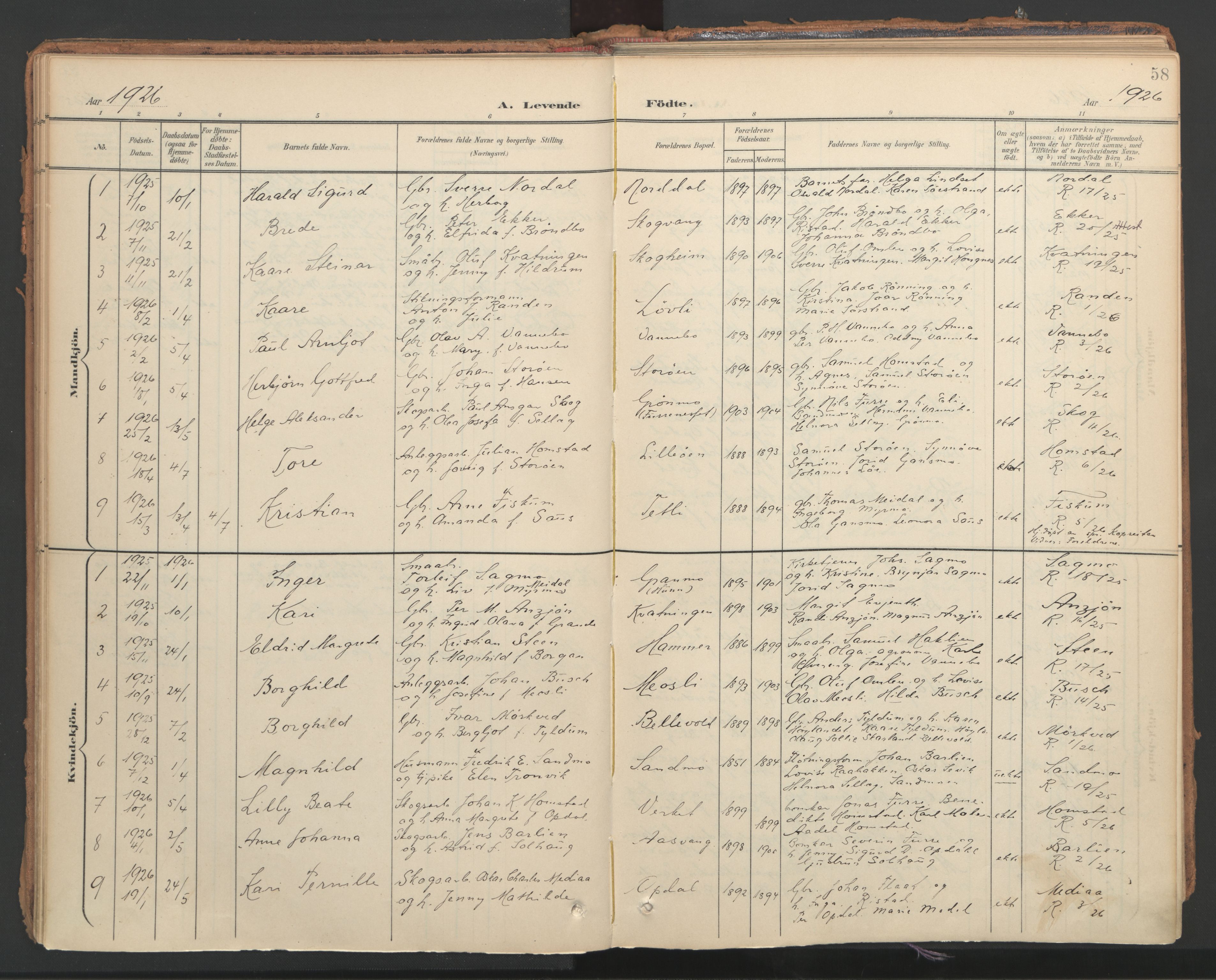 Ministerialprotokoller, klokkerbøker og fødselsregistre - Nord-Trøndelag, AV/SAT-A-1458/766/L0564: Parish register (official) no. 767A02, 1900-1932, p. 58