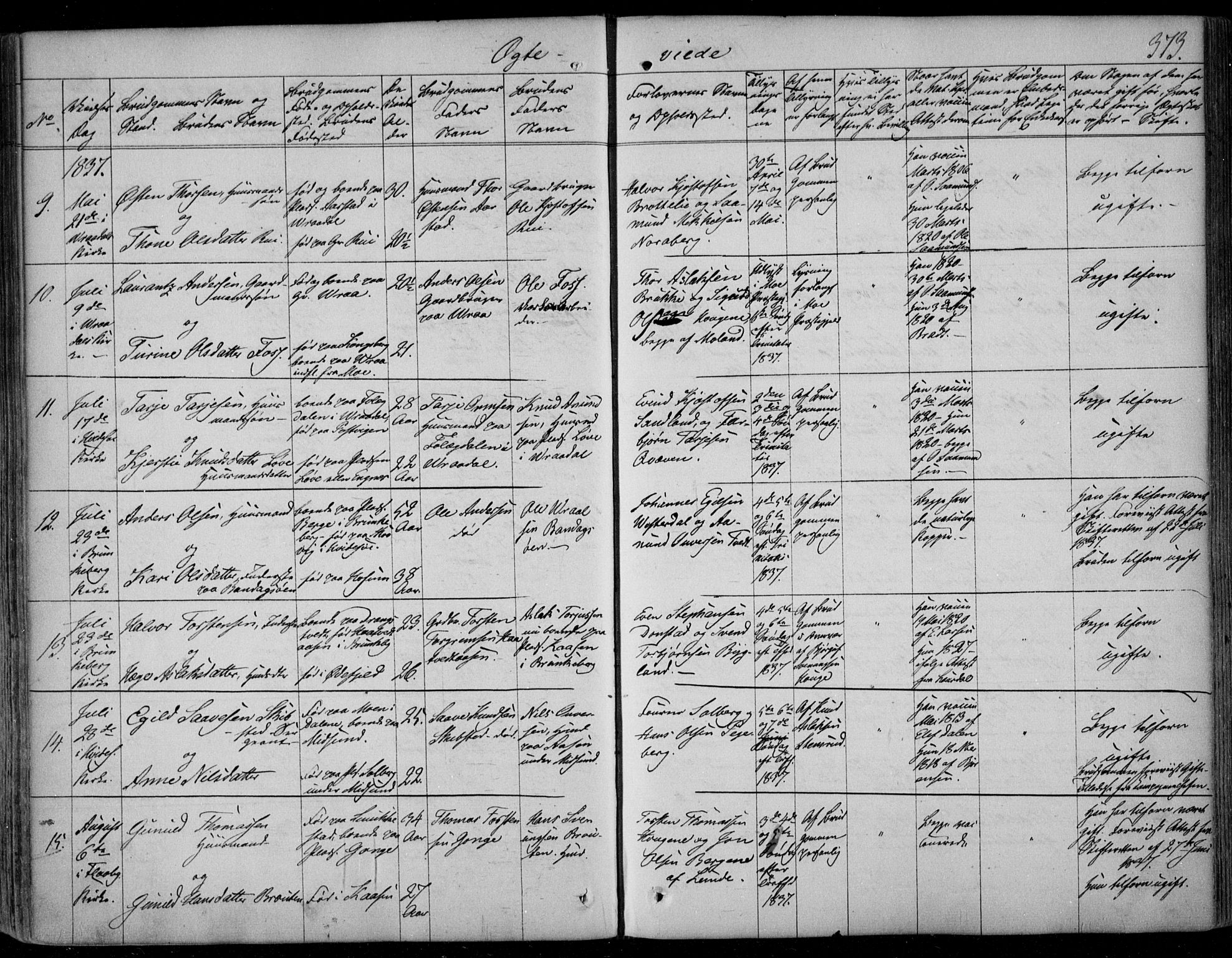 Kviteseid kirkebøker, SAKO/A-276/F/Fa/L0006: Parish register (official) no. I 6, 1836-1858, p. 373