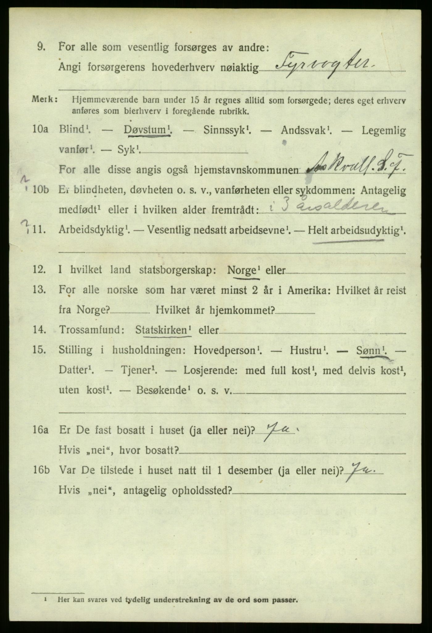 SAB, 1920 census for Askvoll, 1920, p. 6375