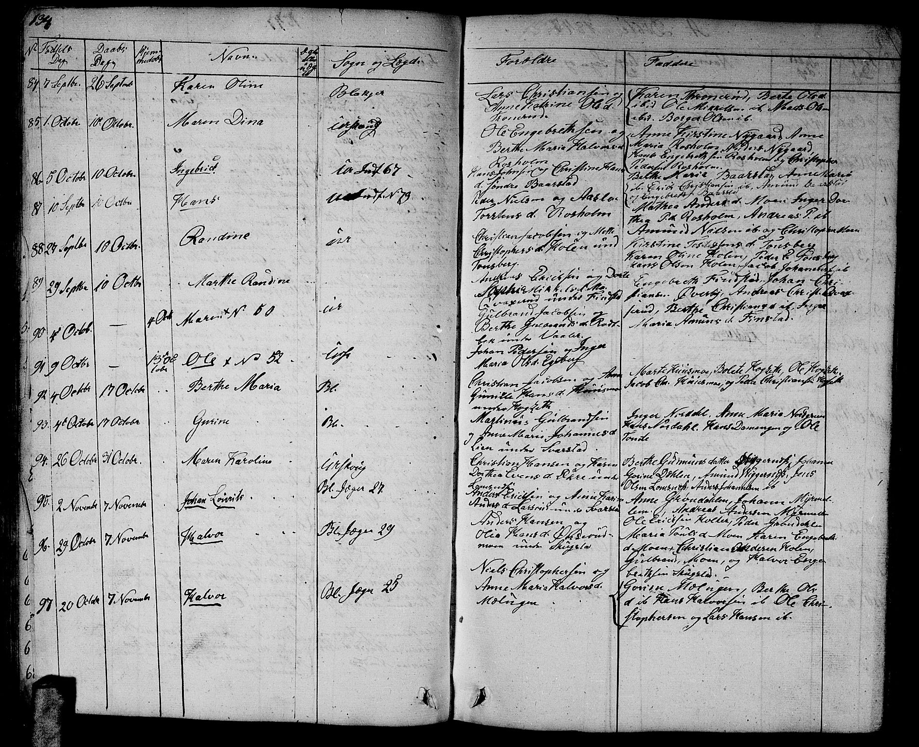 Aurskog prestekontor Kirkebøker, AV/SAO-A-10304a/G/Ga/L0002: Parish register (copy) no. I 2, 1829-1857, p. 134