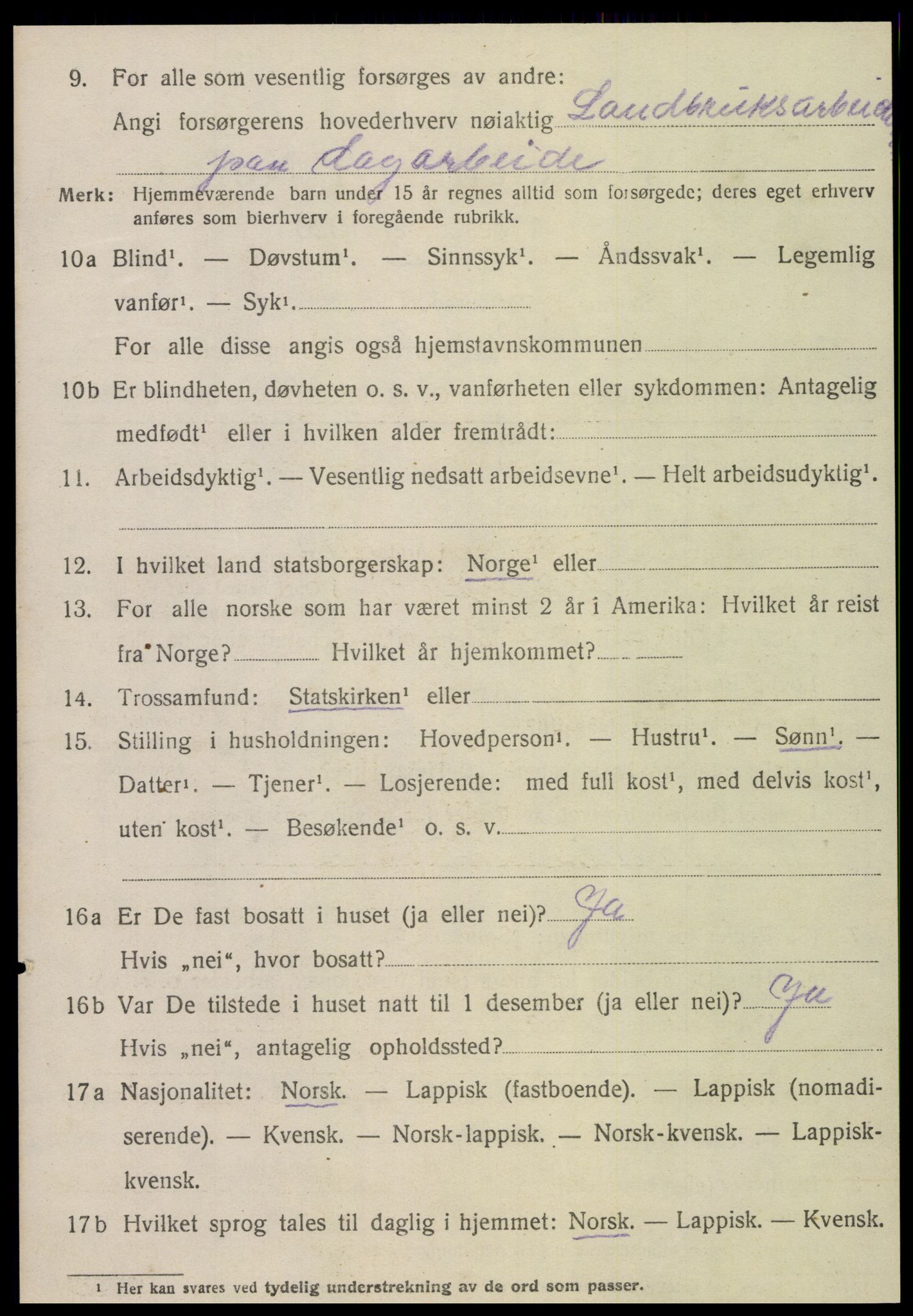 SAT, 1920 census for Leksvik, 1920, p. 5415