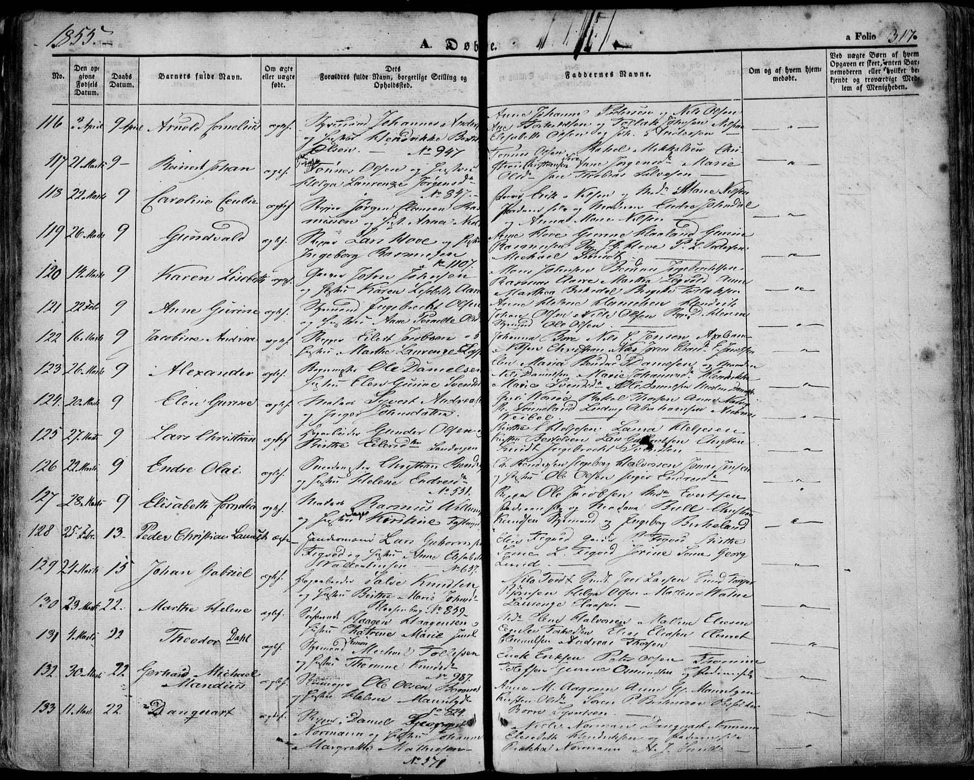 Domkirken sokneprestkontor, SAST/A-101812/001/30/30BA/L0016: Parish register (official) no. A 15, 1844-1854, p. 317