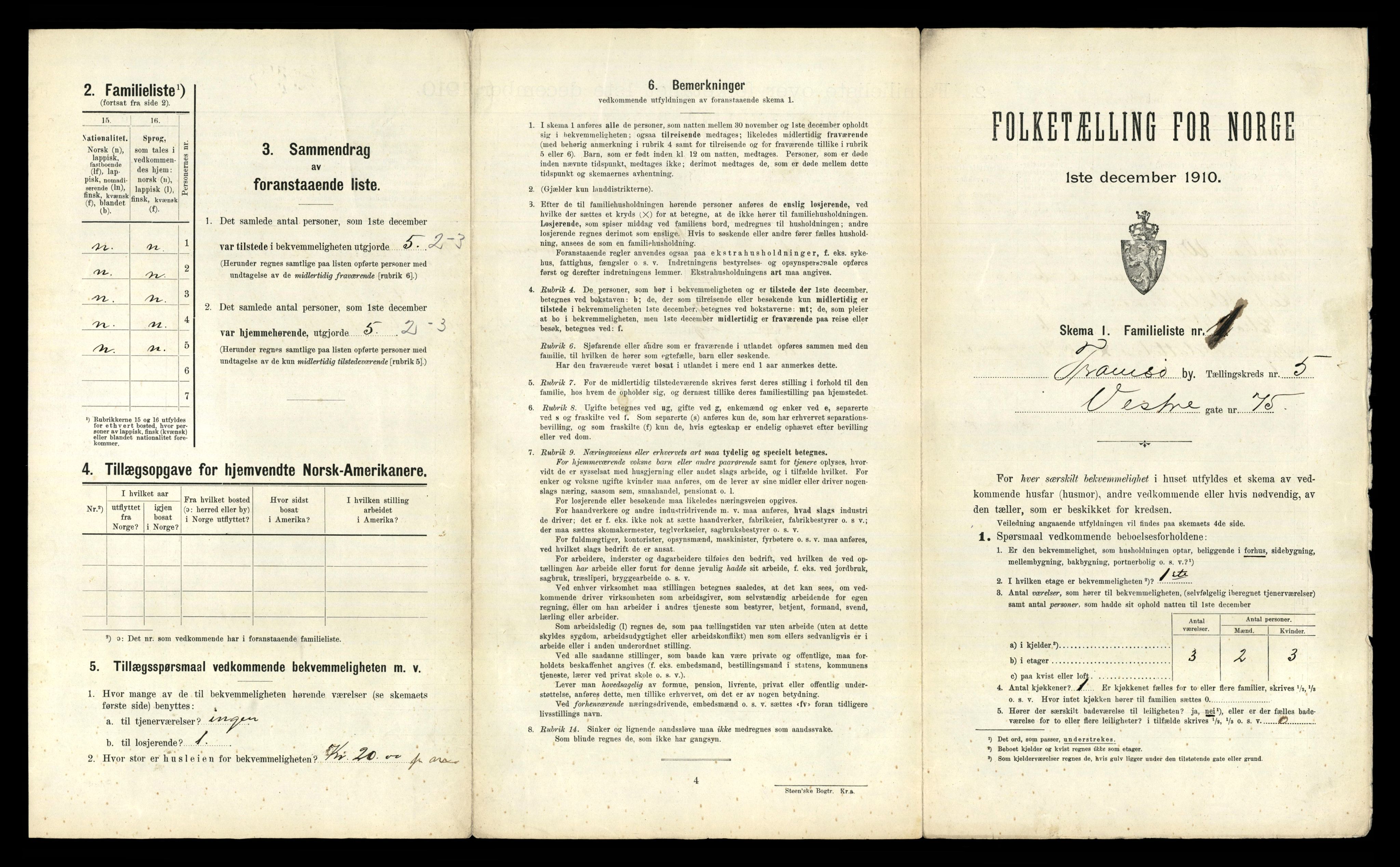 RA, 1910 census for Tromsø, 1910, p. 3264