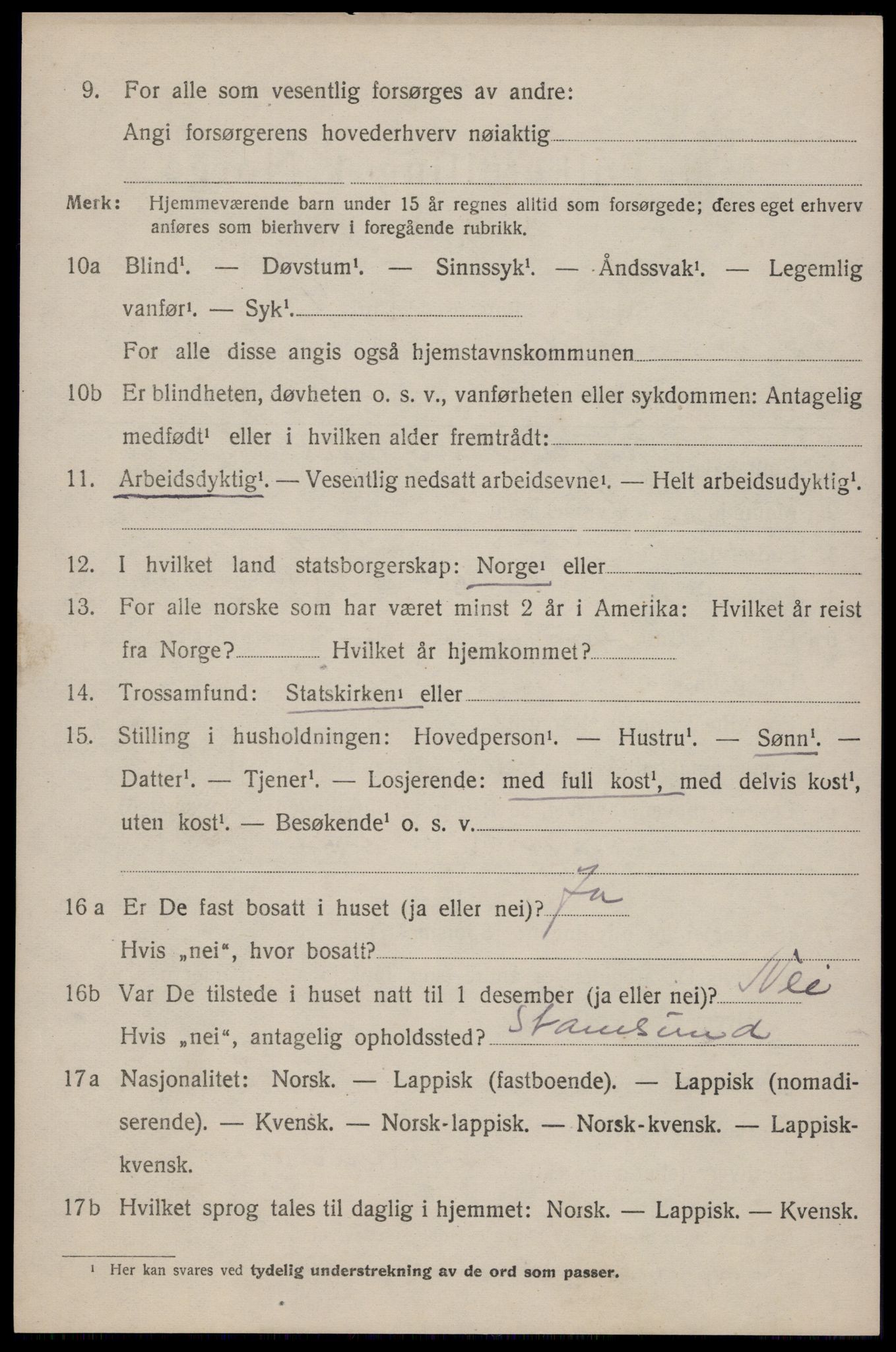 SAT, 1920 census for Flakstad, 1920, p. 2790