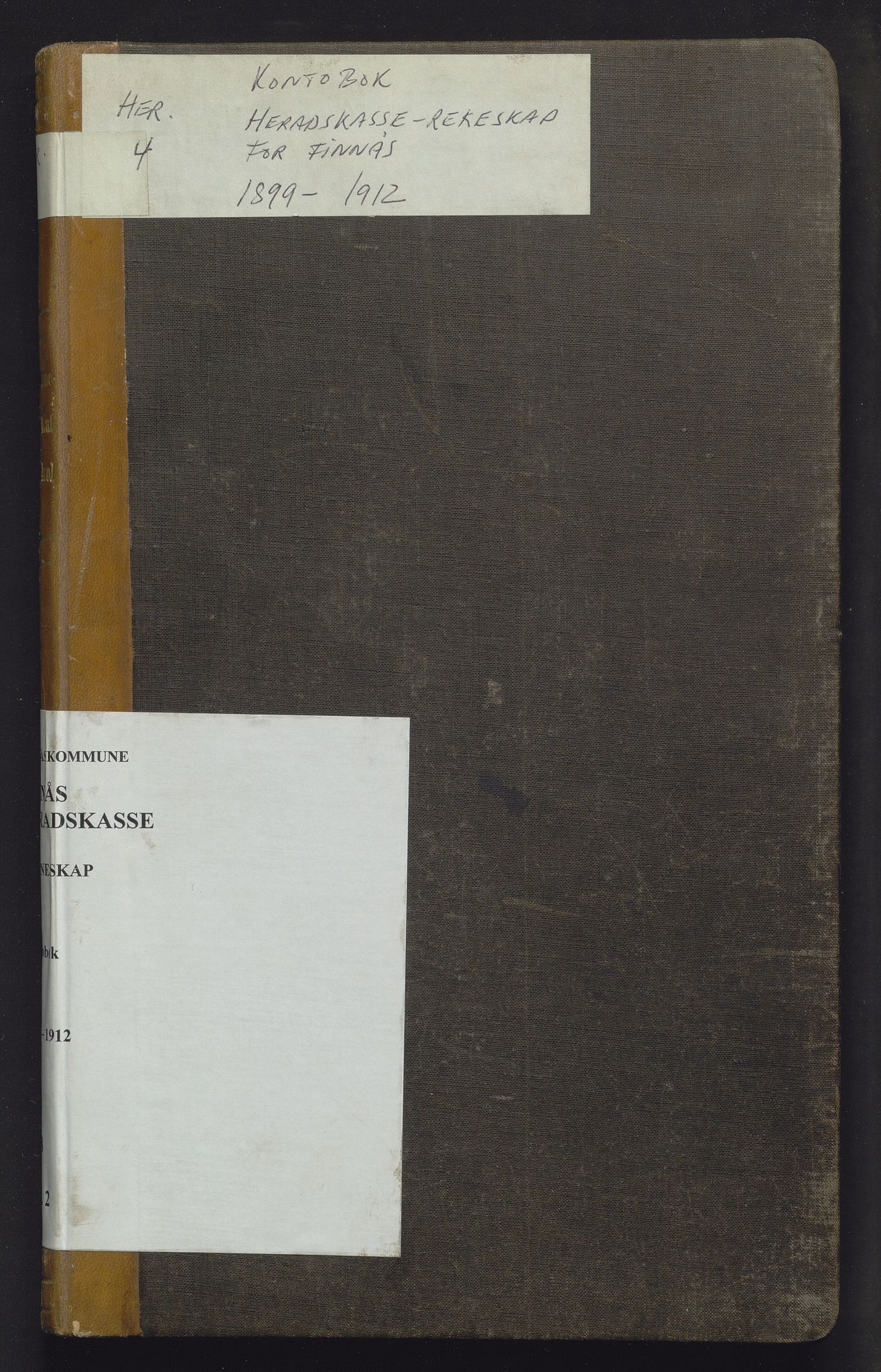 Finnaas kommune. Heradskassen, IKAH/1218a-121/R/Rc/Rca/L0002: Kontobok, 1899-1912