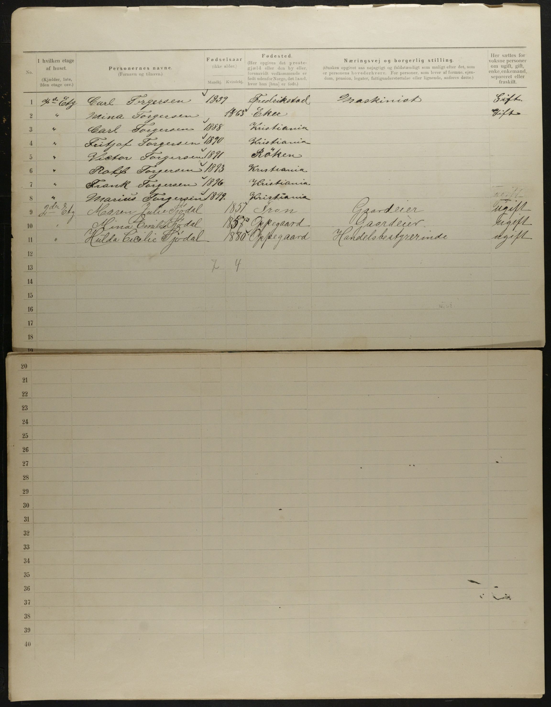 OBA, Municipal Census 1901 for Kristiania, 1901, p. 6748