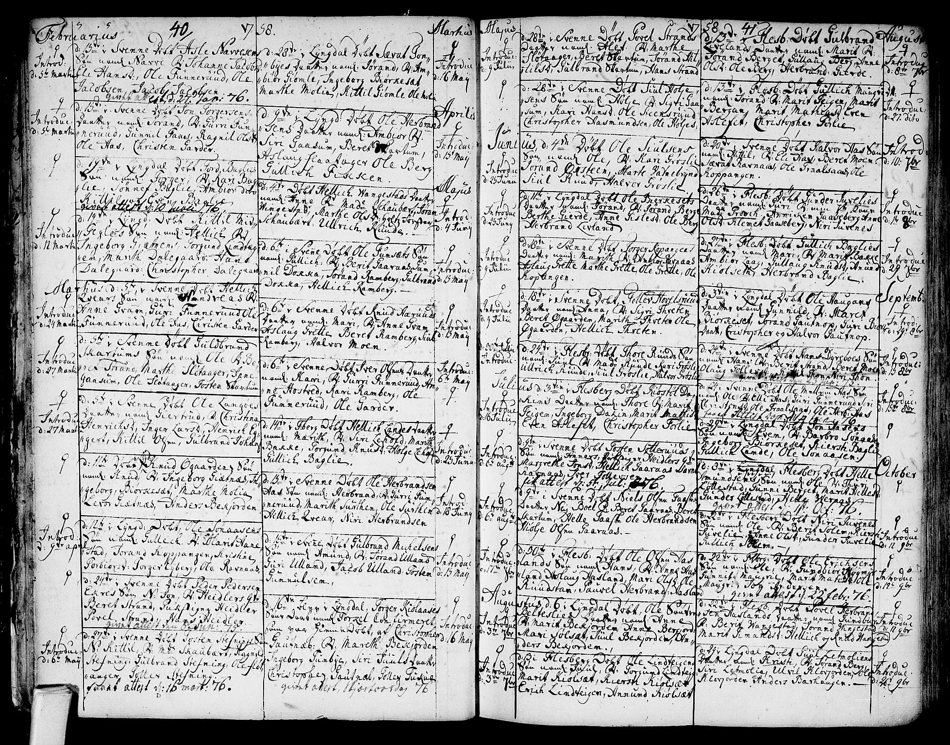 Flesberg kirkebøker, AV/SAKO-A-18/F/Fa/L0003: Parish register (official) no. I 3, 1748-1790, p. 40-41