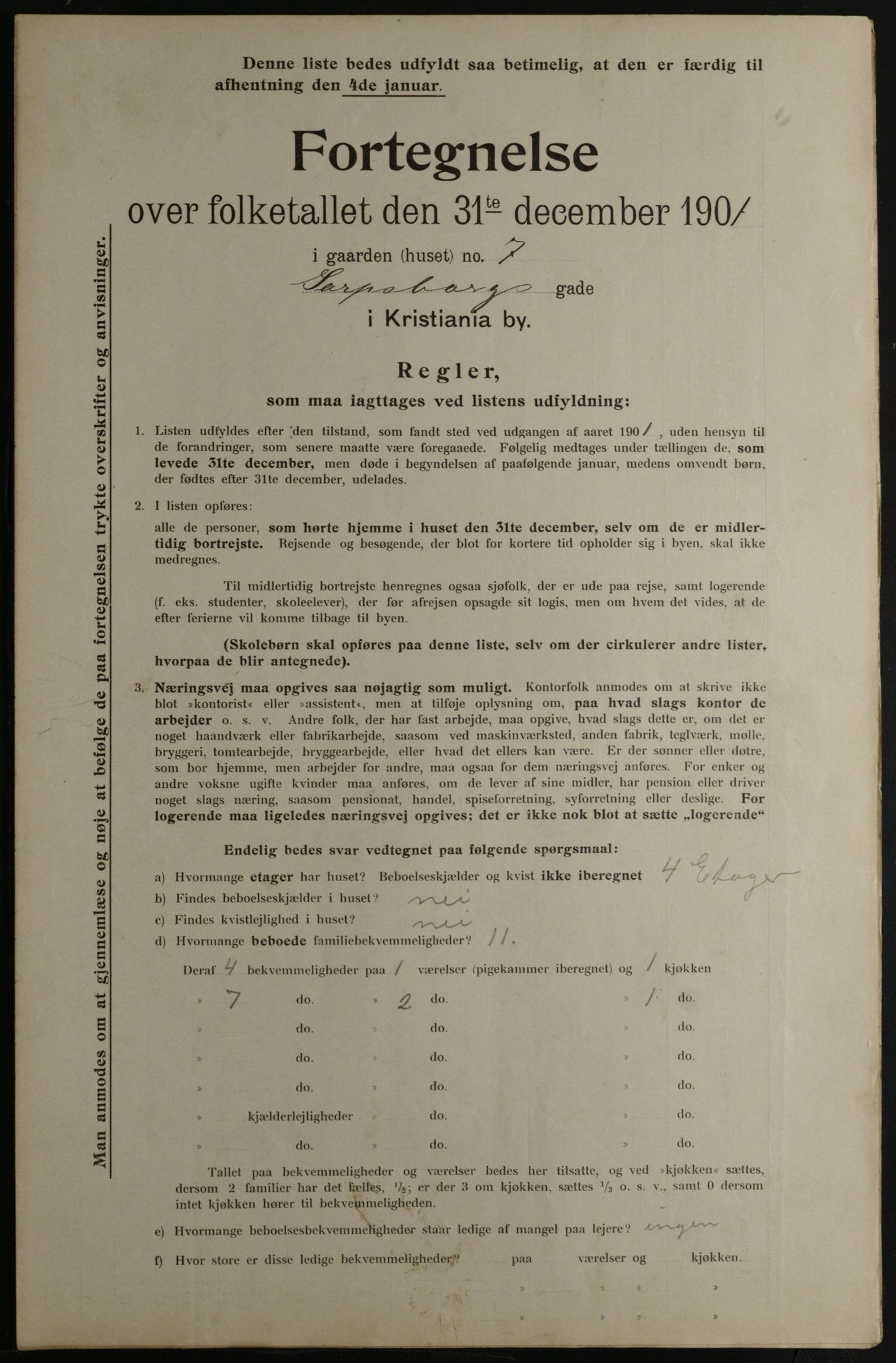 OBA, Municipal Census 1901 for Kristiania, 1901, p. 13847