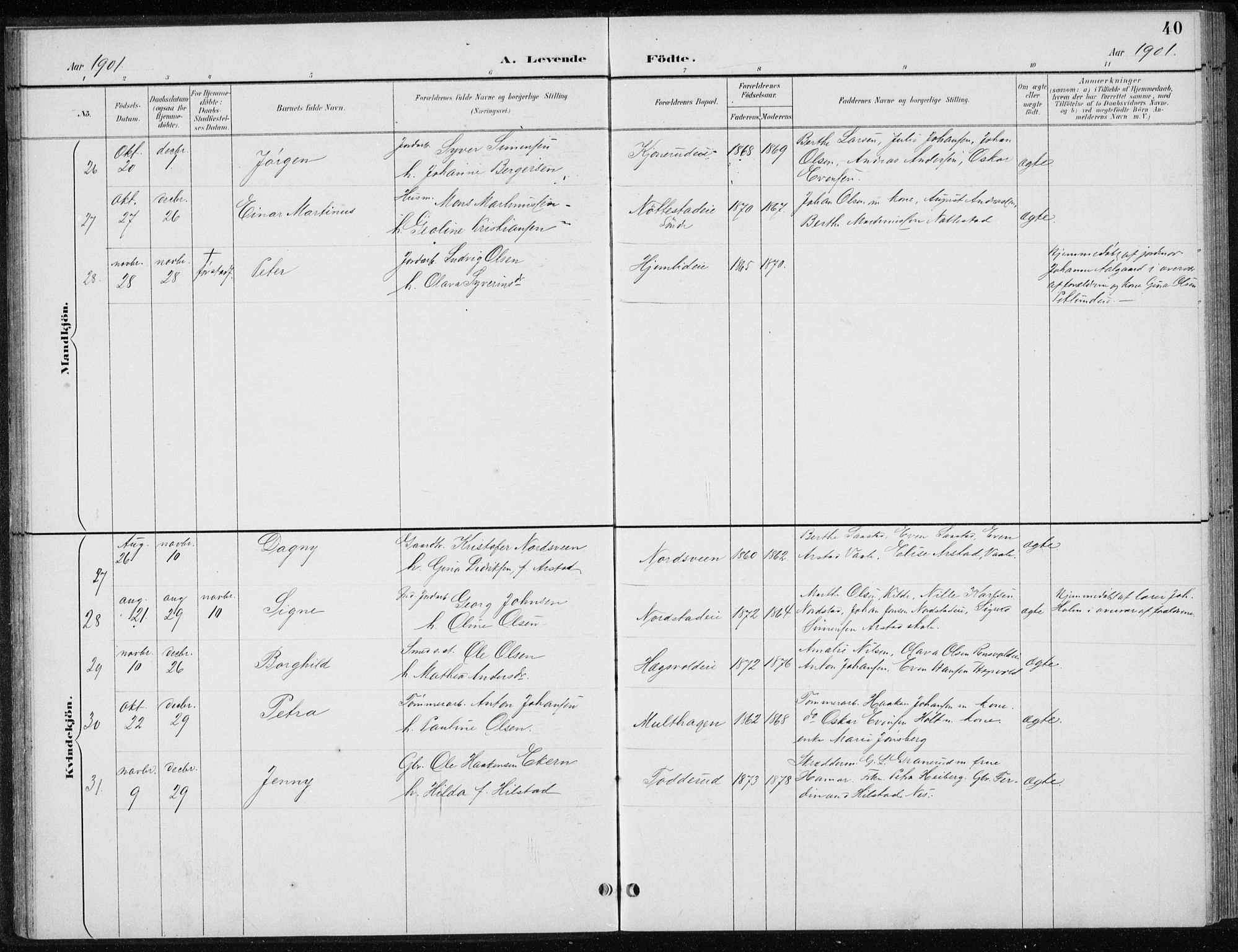 Stange prestekontor, AV/SAH-PREST-002/L/L0010: Parish register (copy) no. 10, 1894-1905, p. 40