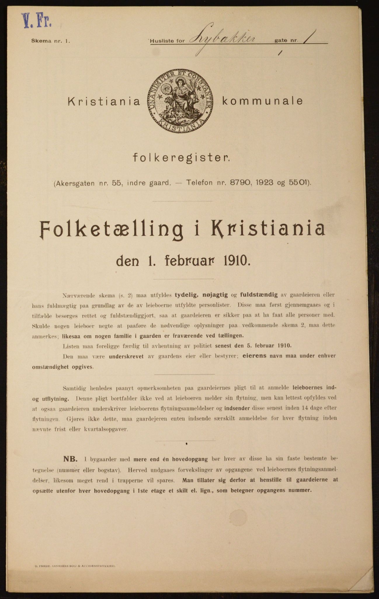 OBA, Municipal Census 1910 for Kristiania, 1910, p. 56425