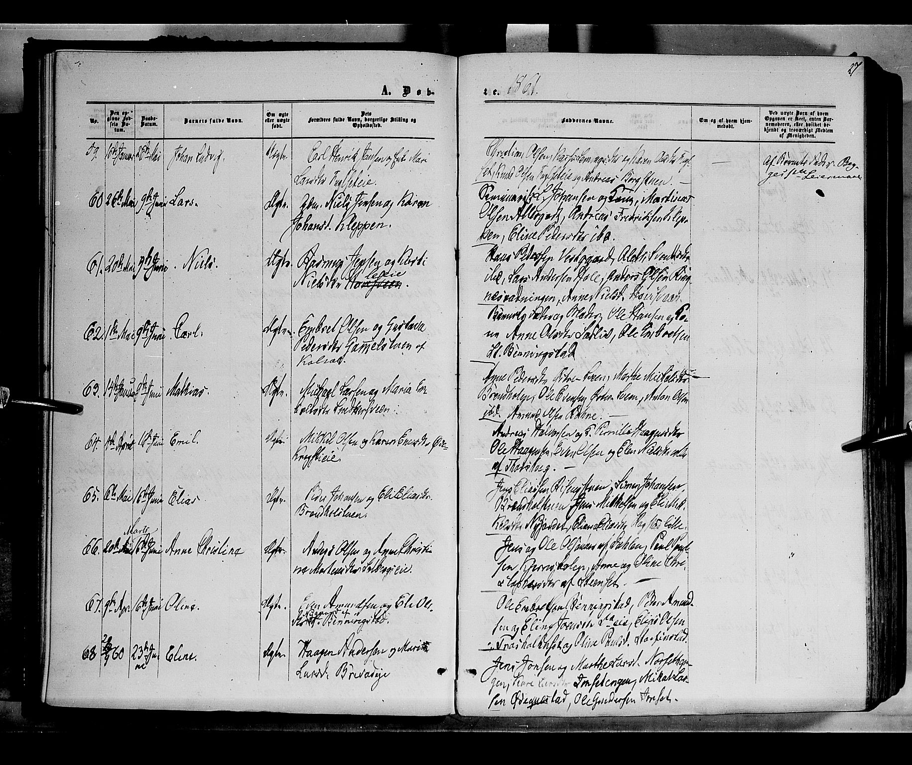 Løten prestekontor, AV/SAH-PREST-022/K/Ka/L0008: Parish register (official) no. 8, 1860-1877, p. 27