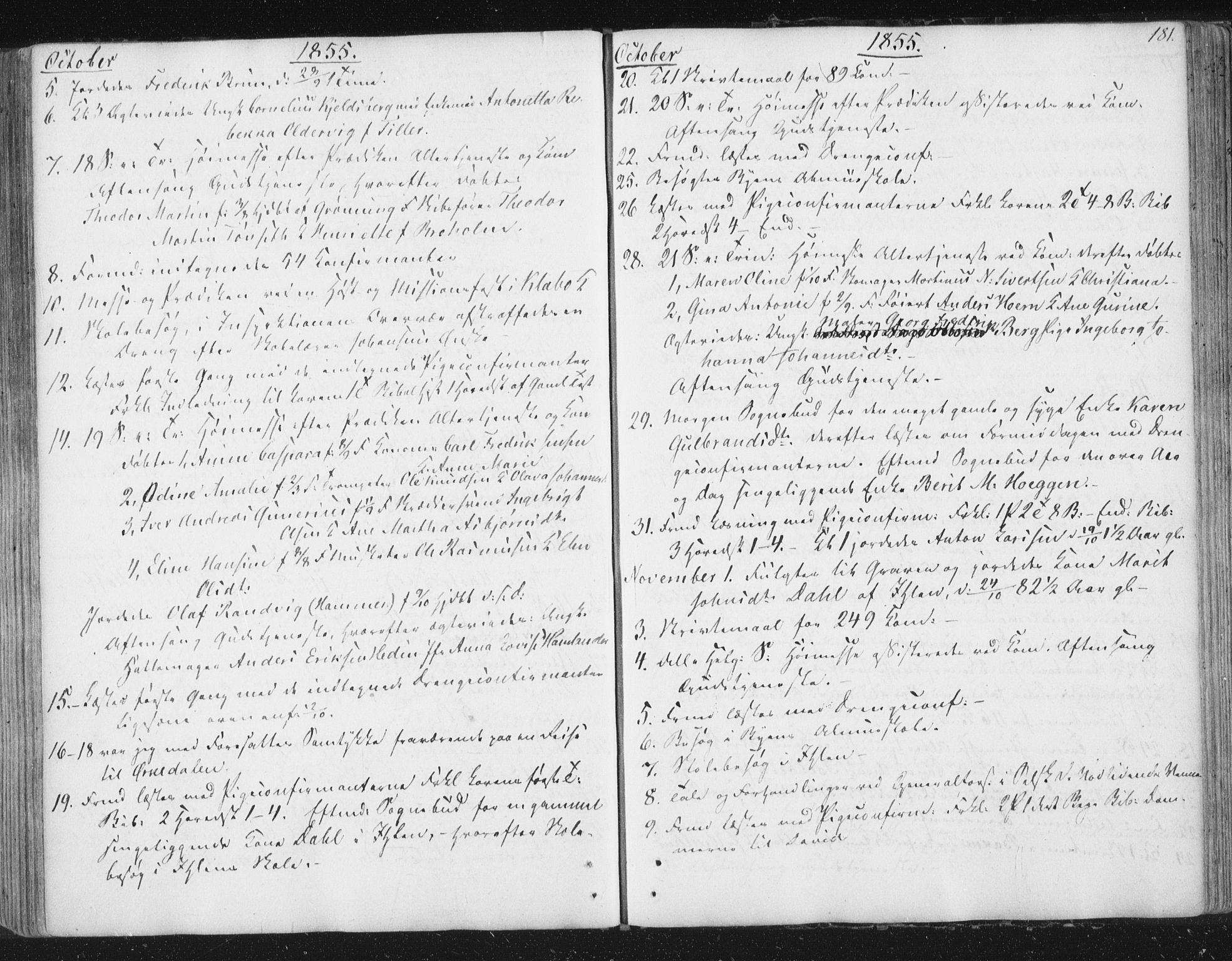 Ministerialprotokoller, klokkerbøker og fødselsregistre - Sør-Trøndelag, SAT/A-1456/602/L0127: Curate's parish register no. 602B01, 1821-1875, p. 181
