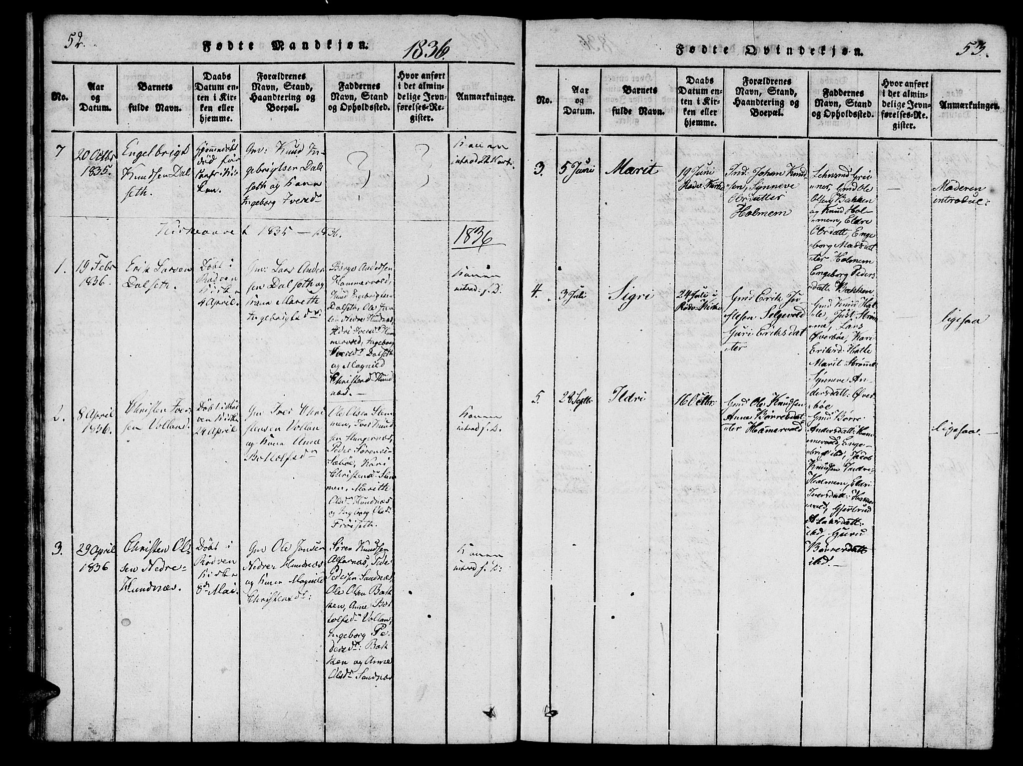 Ministerialprotokoller, klokkerbøker og fødselsregistre - Møre og Romsdal, SAT/A-1454/548/L0612: Parish register (official) no. 548A01, 1818-1846, p. 52-53