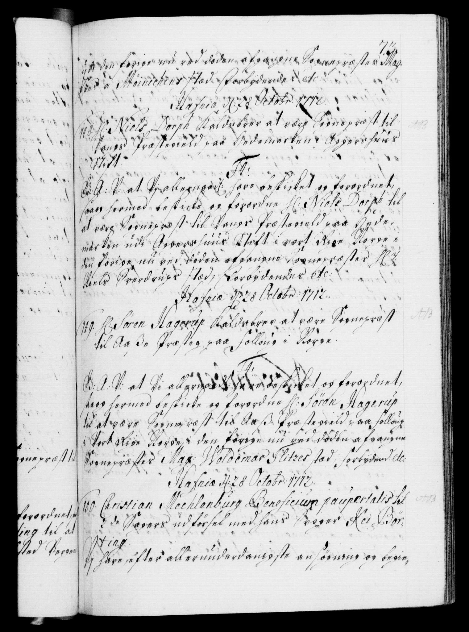 Danske Kanselli 1572-1799, AV/RA-EA-3023/F/Fc/Fca/Fcaa/L0021: Norske registre, 1712-1715, p. 73a