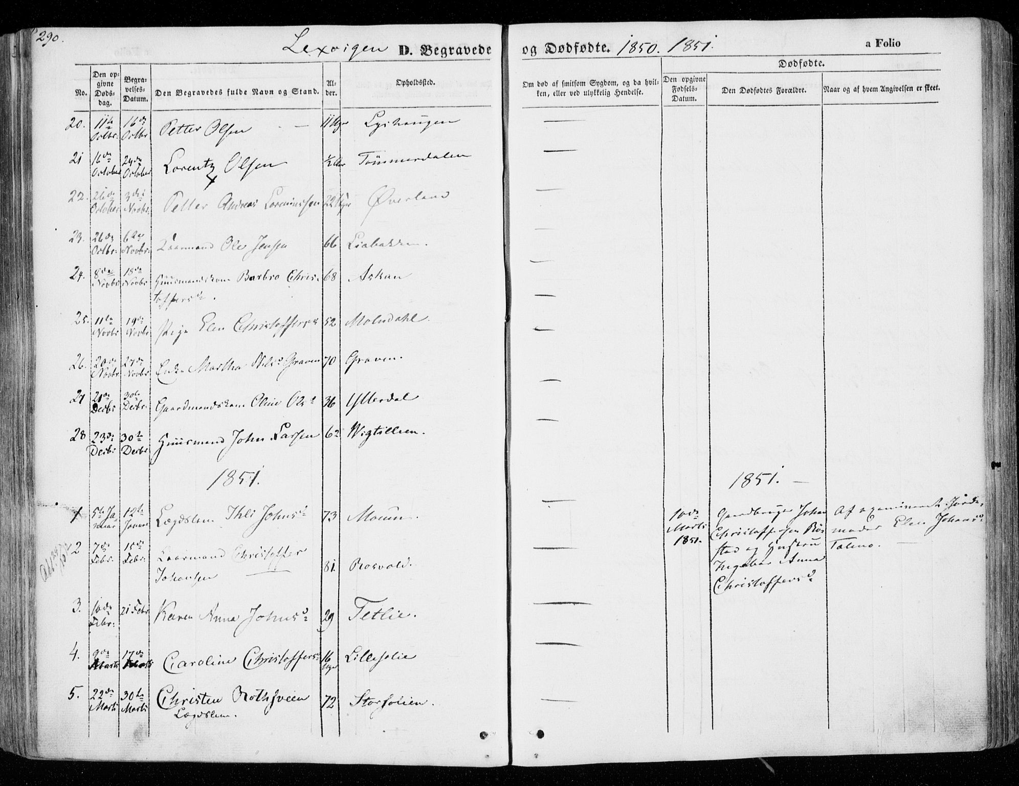 Ministerialprotokoller, klokkerbøker og fødselsregistre - Nord-Trøndelag, SAT/A-1458/701/L0007: Parish register (official) no. 701A07 /1, 1842-1854, p. 290