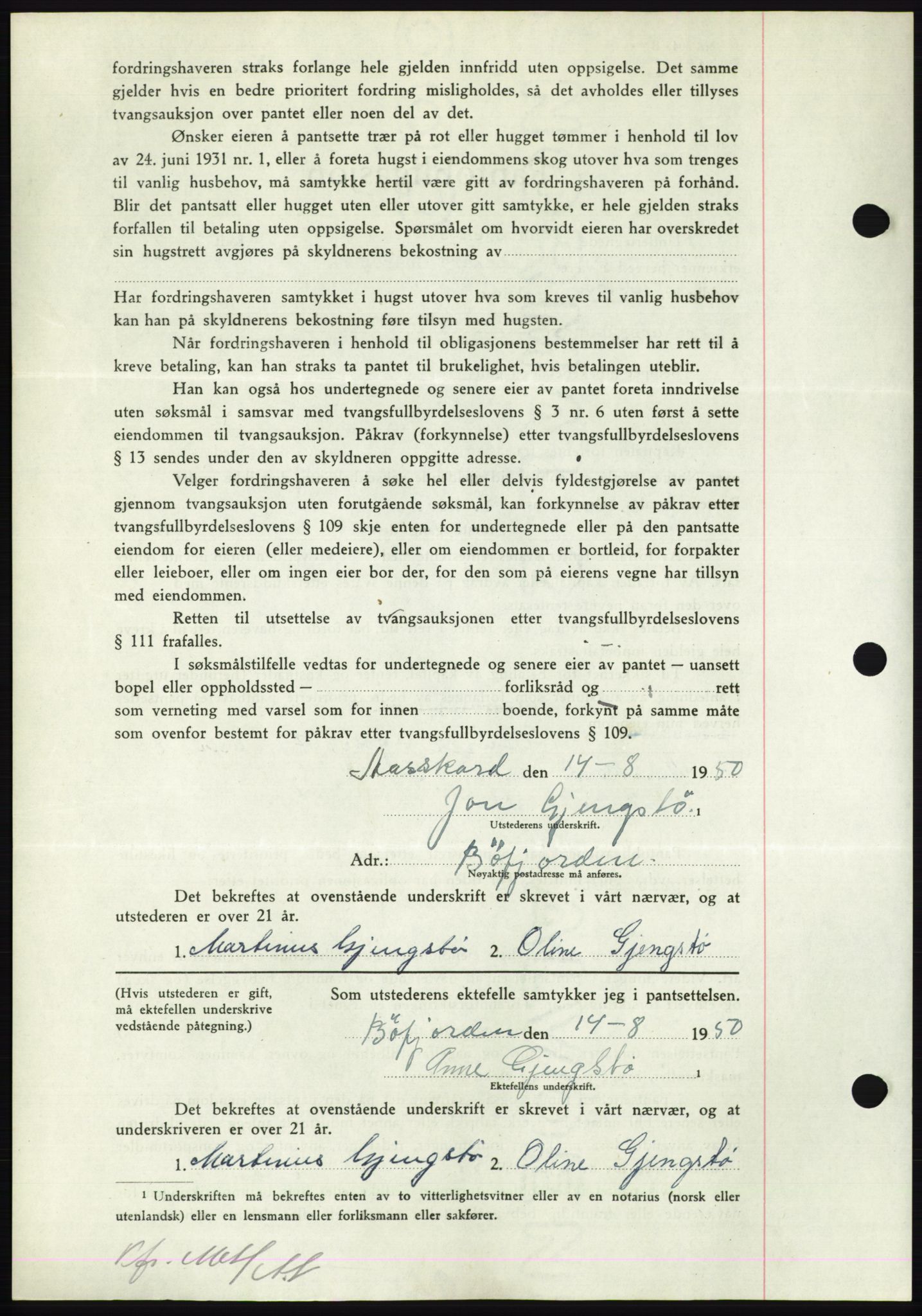 Nordmøre sorenskriveri, AV/SAT-A-4132/1/2/2Ca: Mortgage book no. B105, 1950-1950, Diary no: : 2635/1950