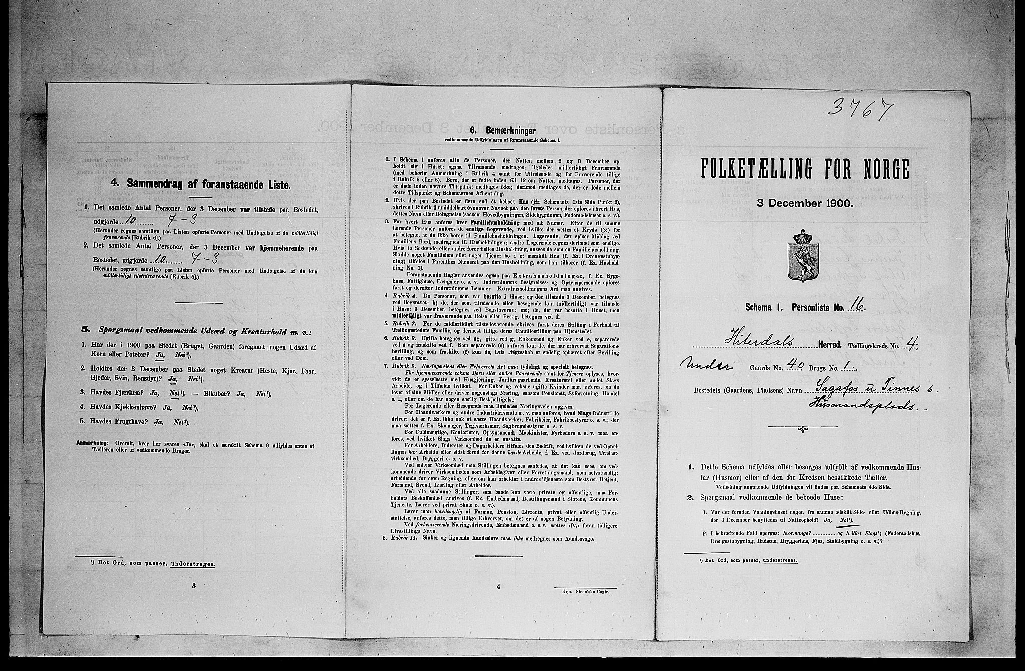 SAKO, 1900 census for Heddal, 1900, p. 532