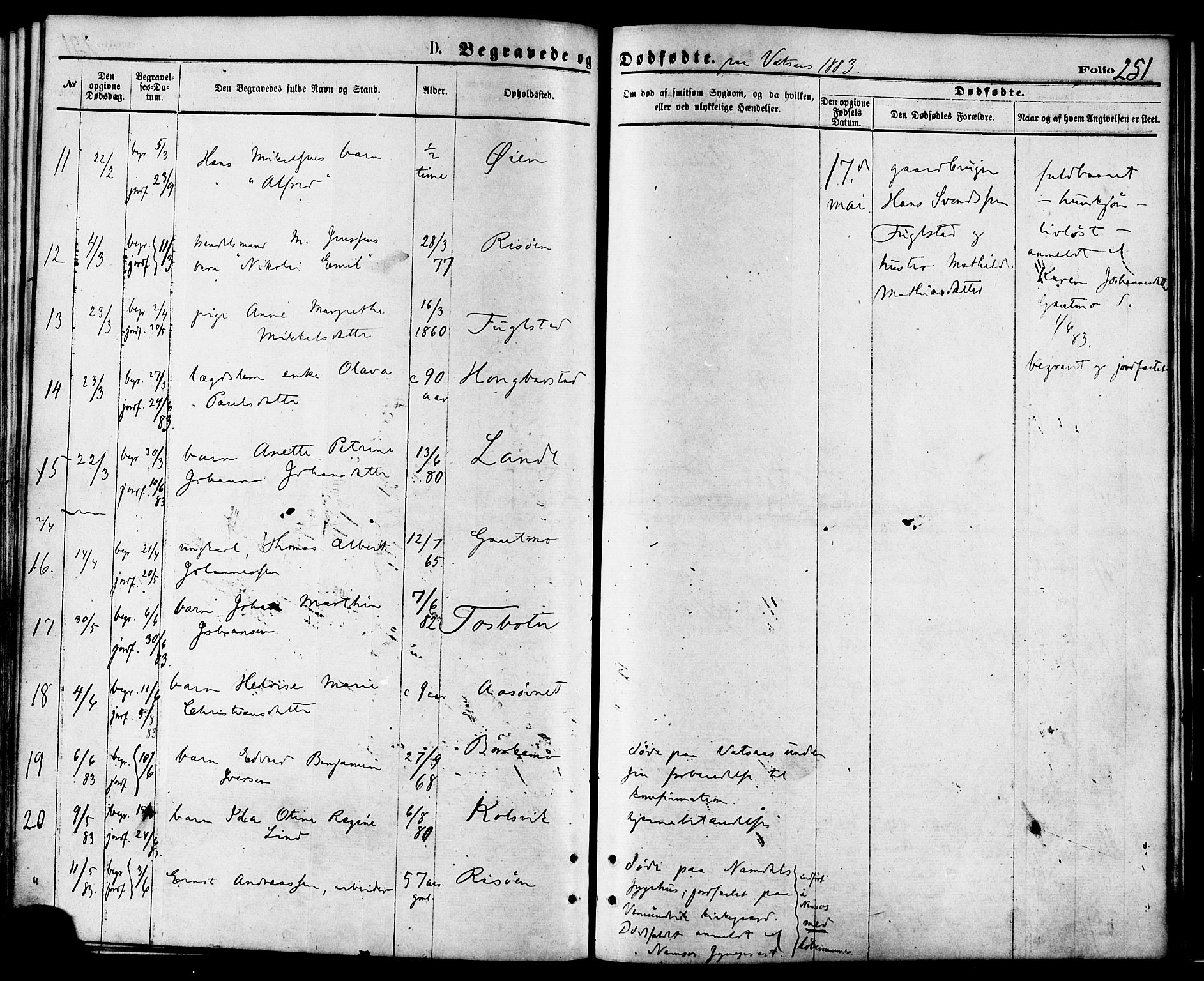 Ministerialprotokoller, klokkerbøker og fødselsregistre - Nordland, AV/SAT-A-1459/810/L0148: Parish register (official) no. 810A09 /1, 1874-1884, p. 251