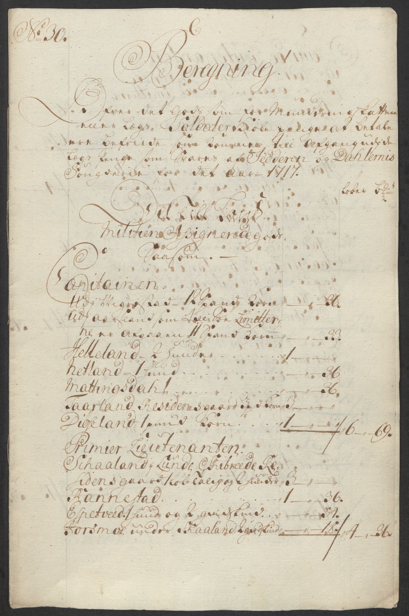 Rentekammeret inntil 1814, Reviderte regnskaper, Fogderegnskap, RA/EA-4092/R46/L2742: Fogderegnskap Jæren og Dalane, 1717, p. 152