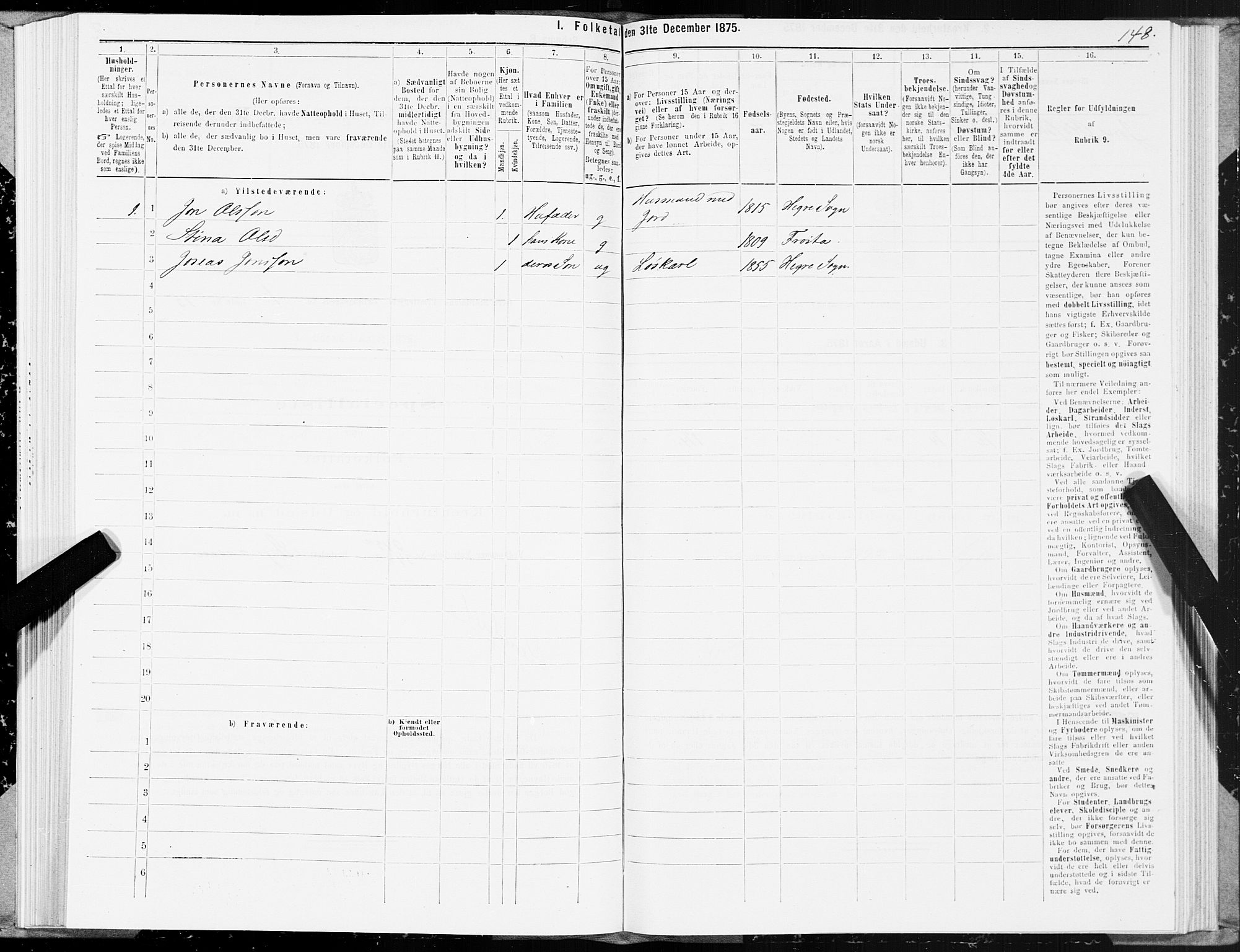 SAT, 1875 census for 1711P Øvre Stjørdal, 1875, p. 1148