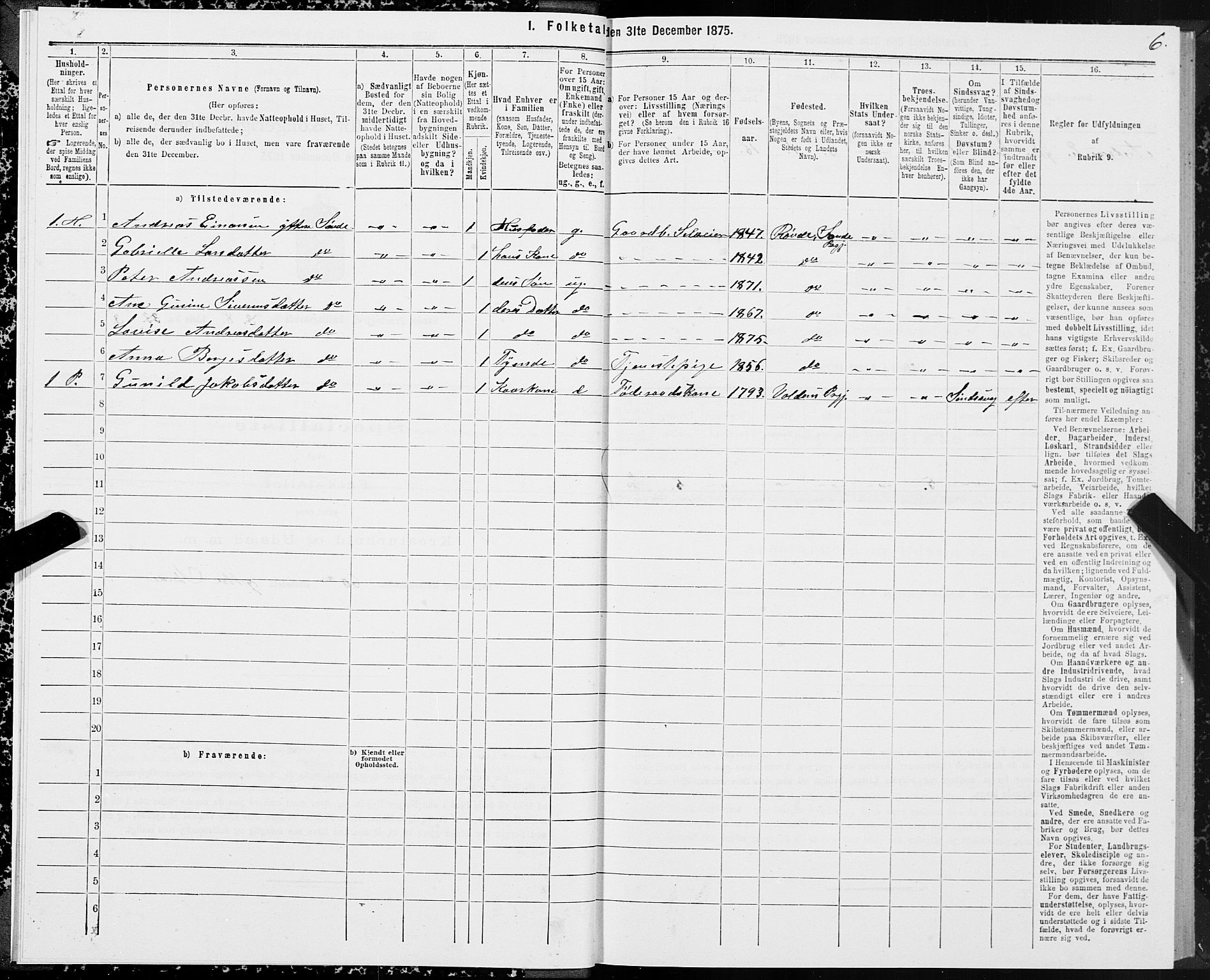 SAT, 1875 census for 1514P Sande, 1875, p. 4006