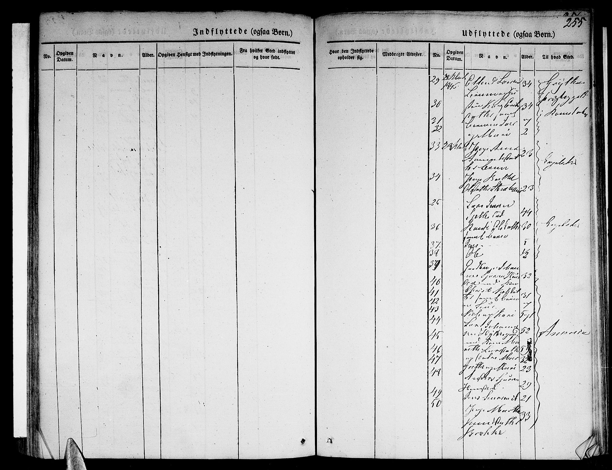 Sogndal sokneprestembete, AV/SAB-A-81301/H/Haa/Haaa/L0011: Parish register (official) no. A 11, 1839-1847, p. 255