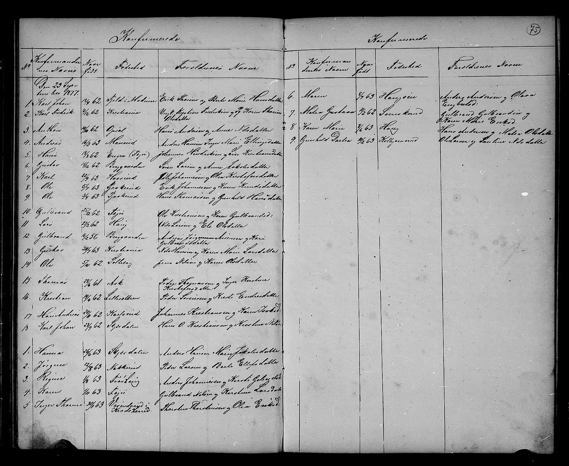 Hole kirkebøker, SAKO/A-228/G/Gb/L0001: Parish register (copy) no. II 1, 1859-1878, p. 75