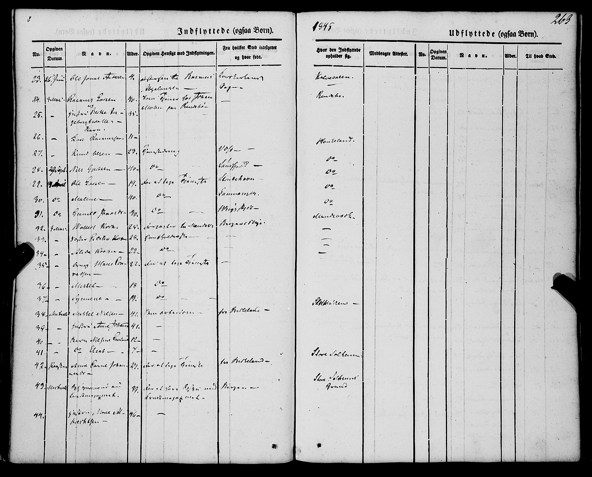 St. Jørgens hospital og Årstad sokneprestembete, SAB/A-99934: Parish register (official) no. A 4, 1844-1863, p. 263