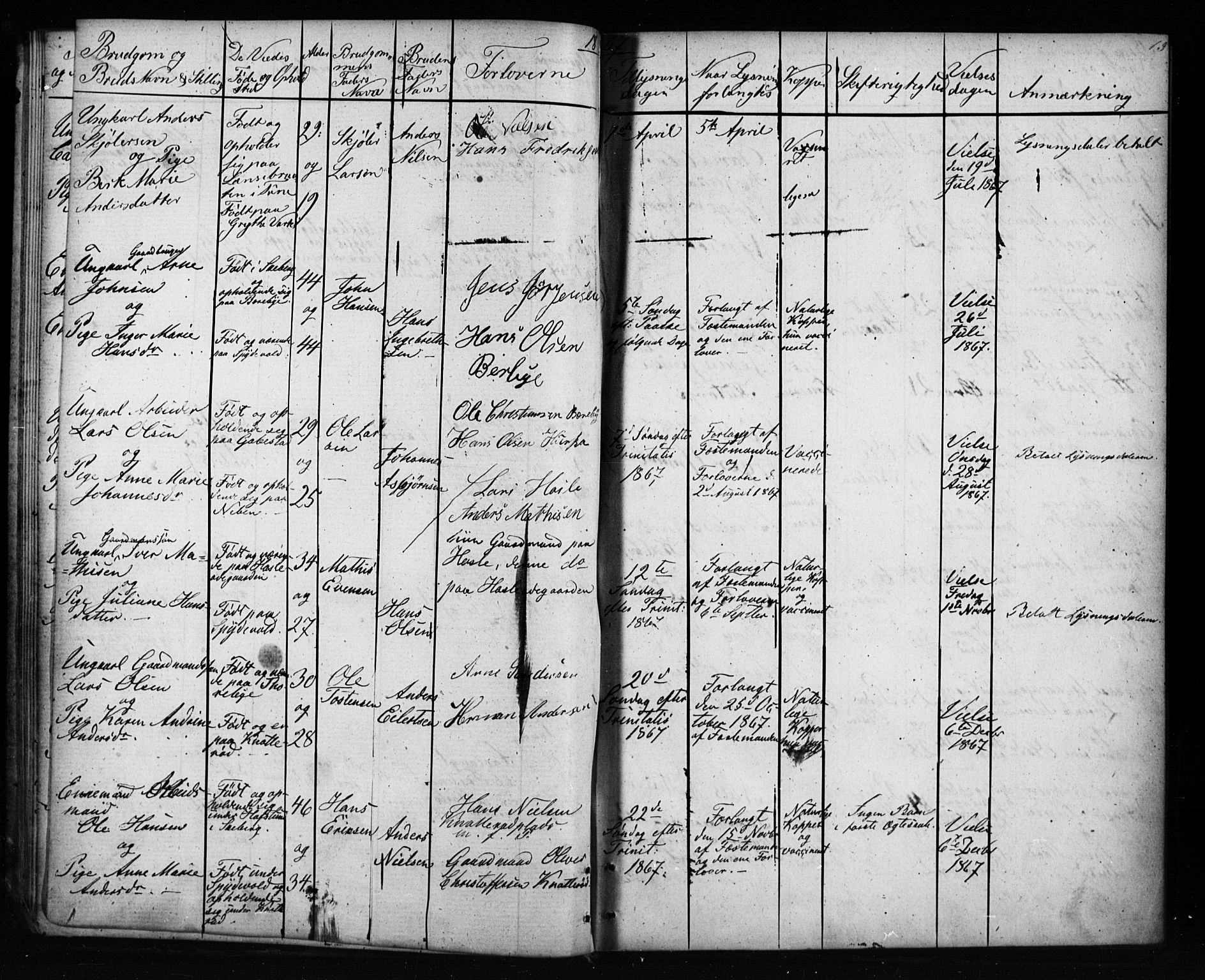 Varteig prestekontor Kirkebøker, AV/SAO-A-10447a/H/Ha/L0001: Banns register no. 1, 1861-1916, p. 13