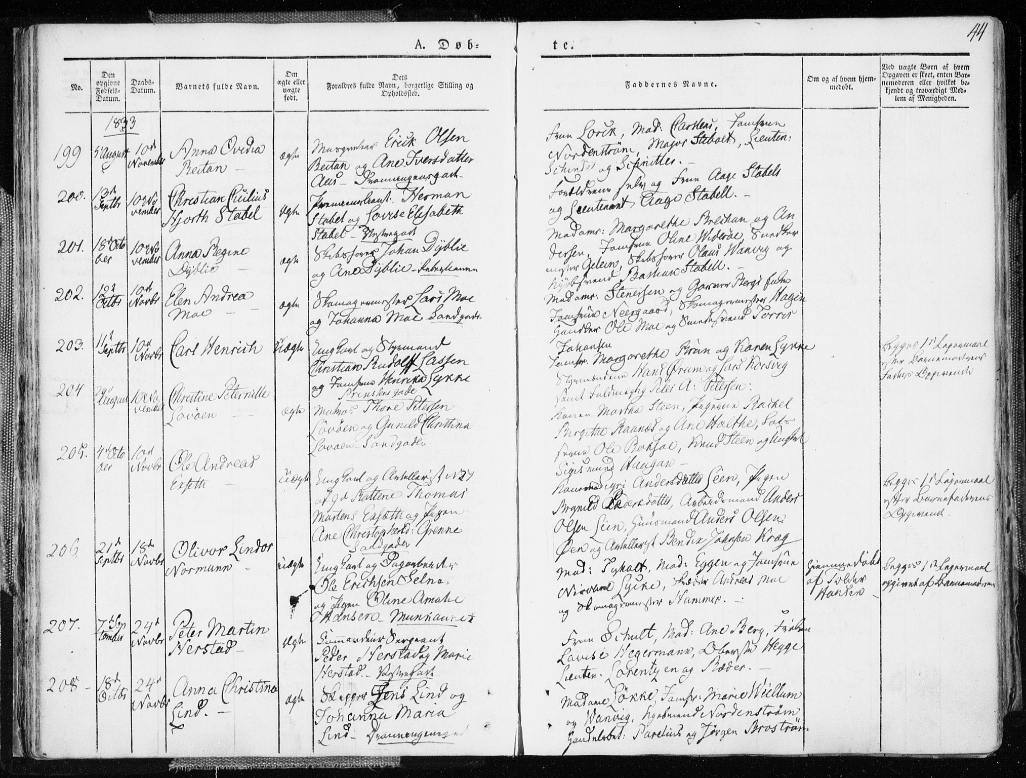 Ministerialprotokoller, klokkerbøker og fødselsregistre - Sør-Trøndelag, AV/SAT-A-1456/601/L0047: Parish register (official) no. 601A15, 1831-1839, p. 44